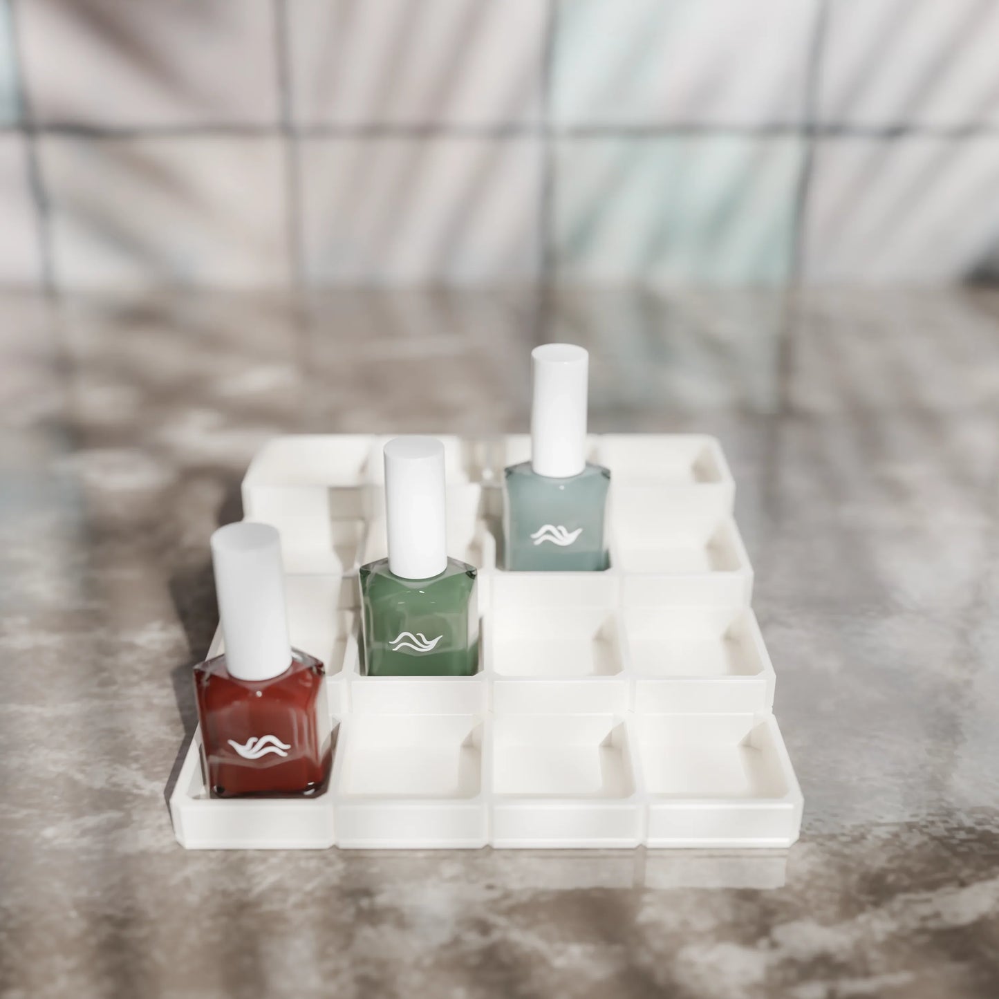LackLounge, a nail polish stand - 4 x 4 - Cotton White