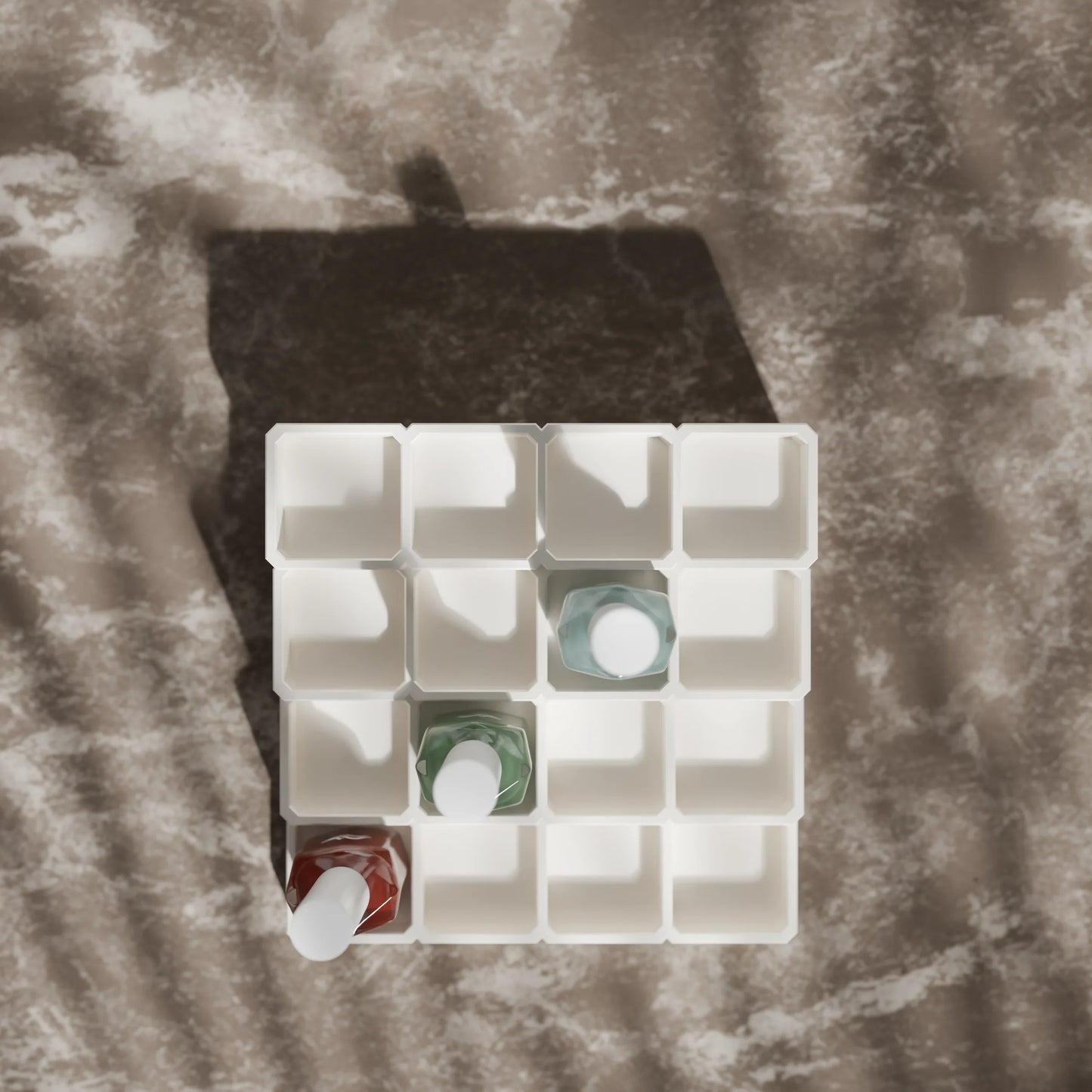 LackLounge, a nail polish stand from above - 4 x 4 - Cotton White