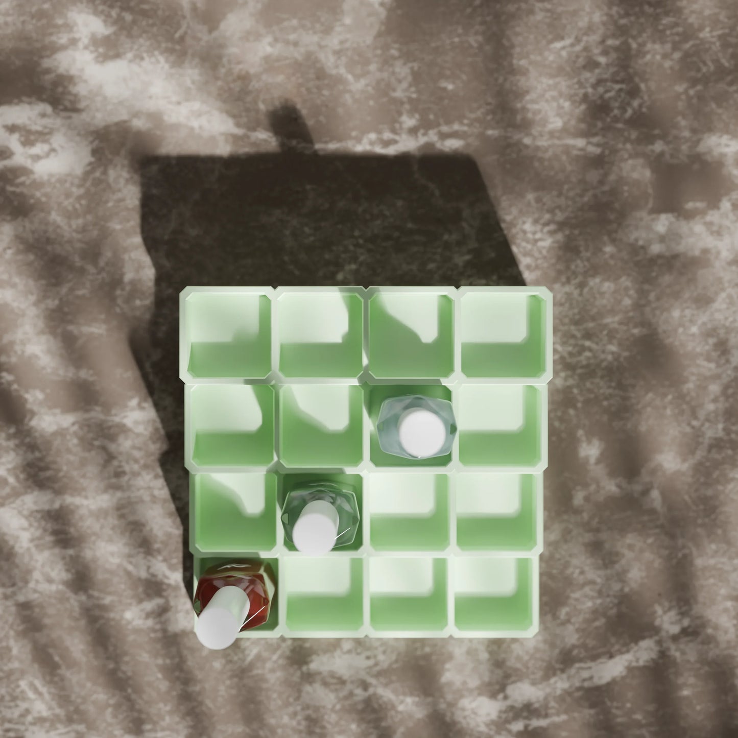 LackLounge, a nail polish stand from above - 4 x 4 - Mint