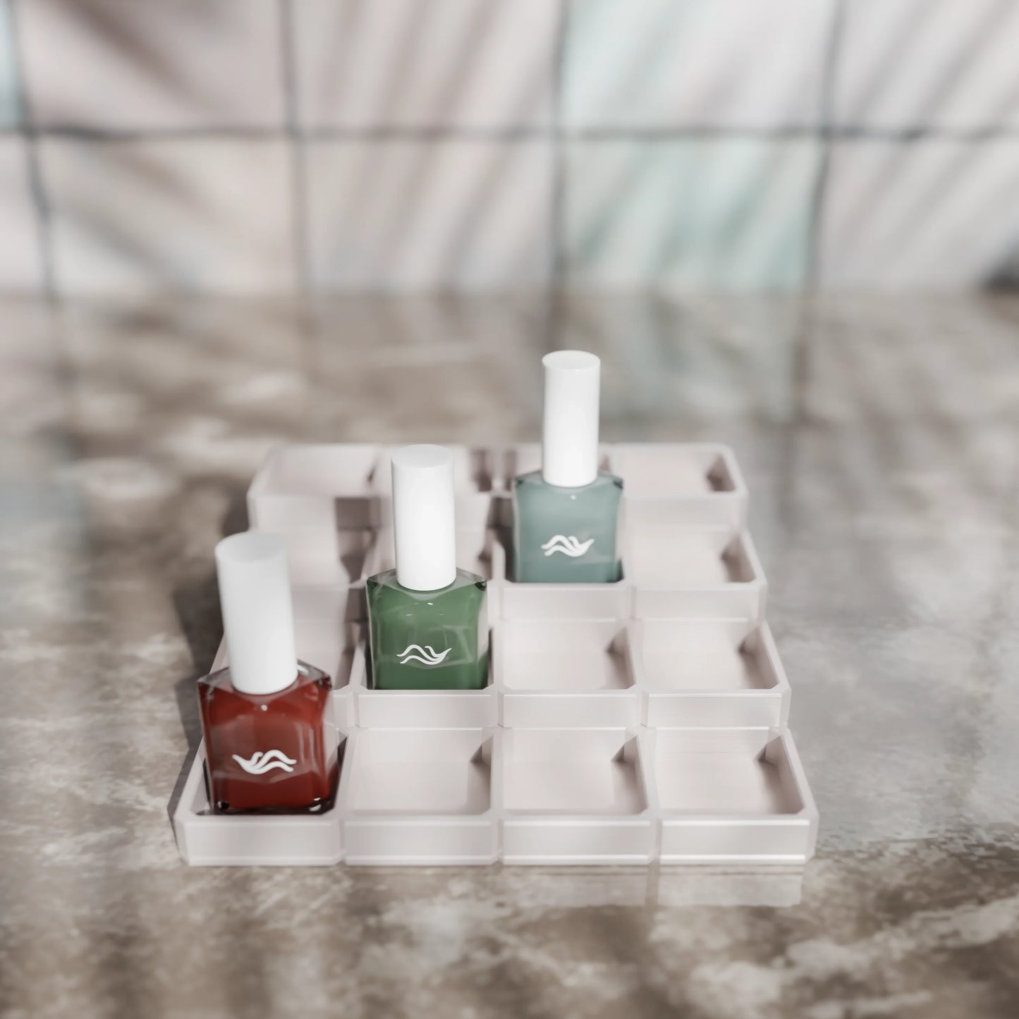 LackLounge, a nail polish stand - 4 x 4 - Muted White