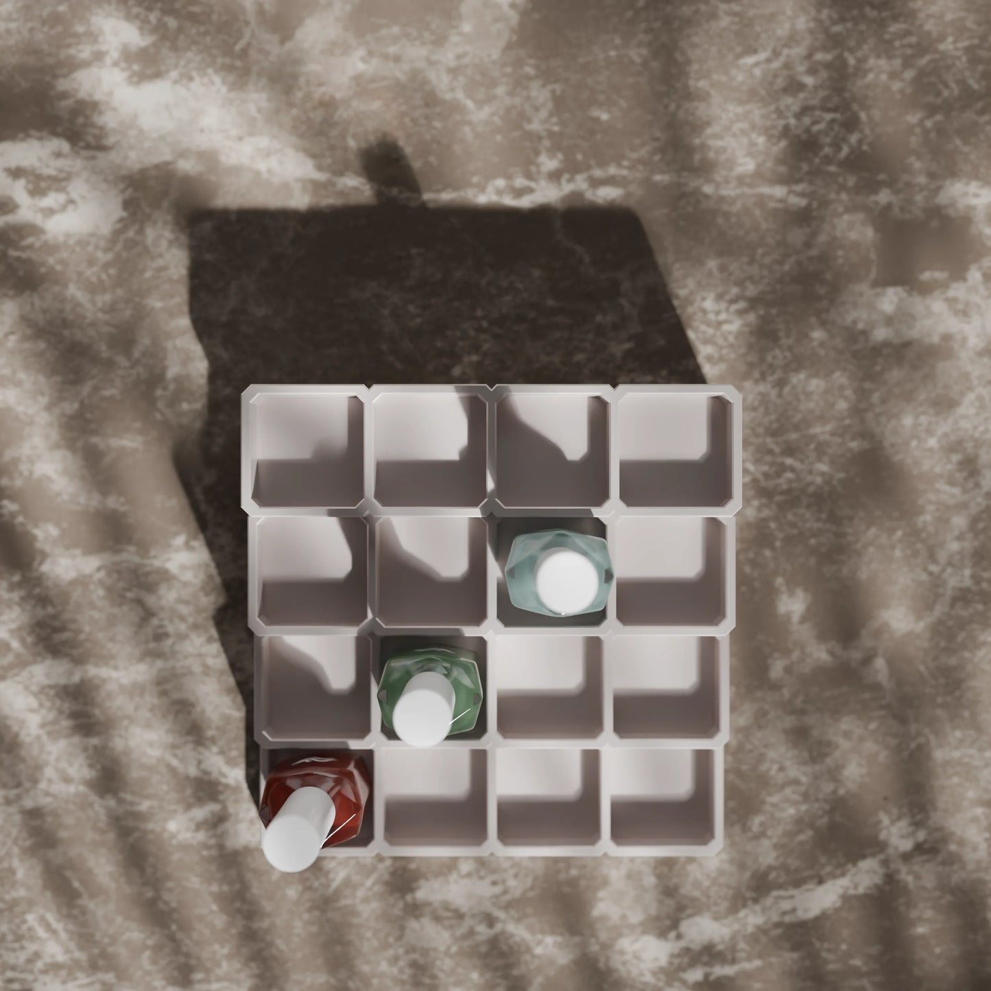 LackLounge, a nail polish stand from above - 4 x 4 - Muted White