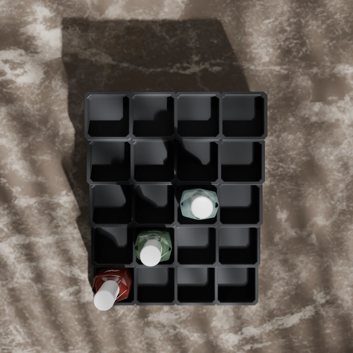 LackLounge, a nail polish stand from above - 4 x 5 - Ash Grey