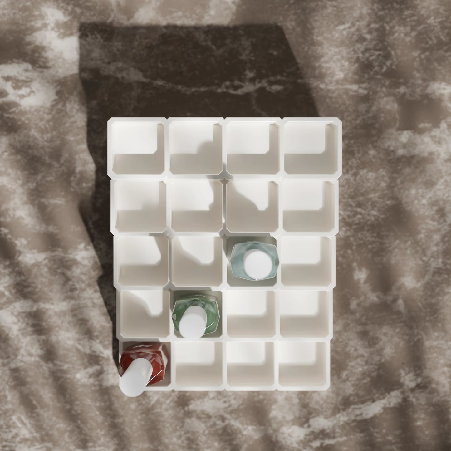 LackLounge, a nail polish stand from above - 4 x 5 - Cotton White
