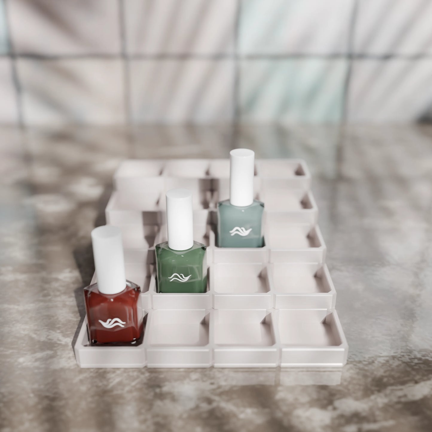 LackLounge, a nail polish stand - 4 x 5 - Muted White