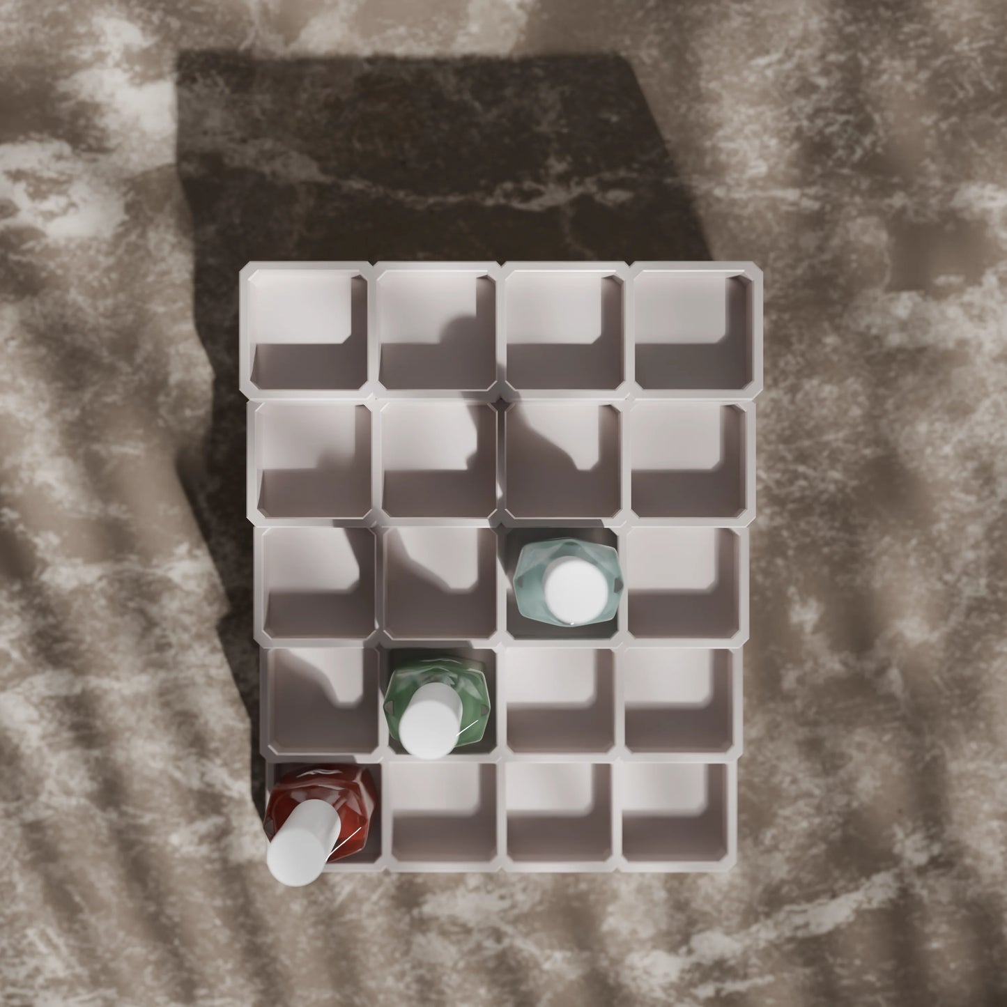 LackLounge, a nail polish stand from above - 4 x 5 - Muted White