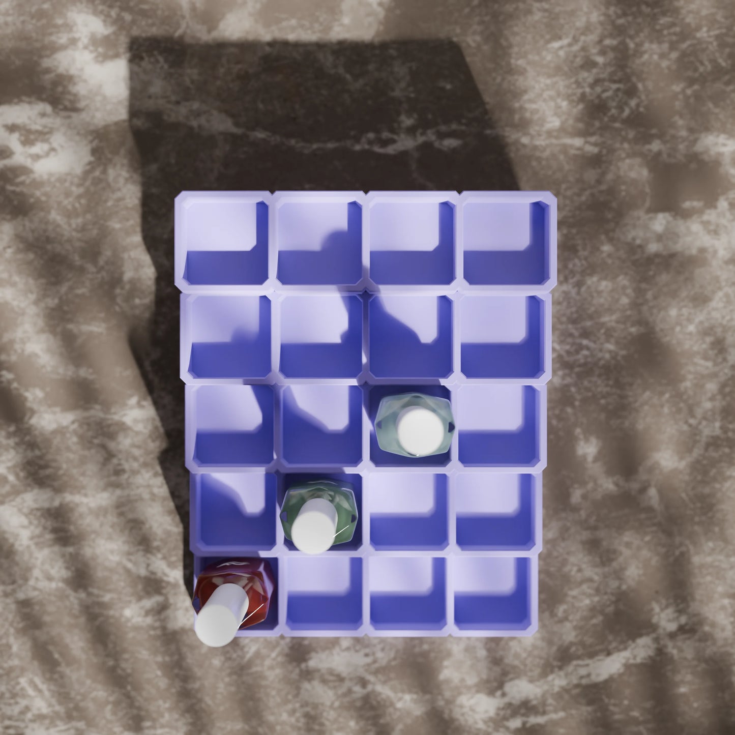 LackLounge, a nail polish stand from above - 4 x 5 - Periwinkle