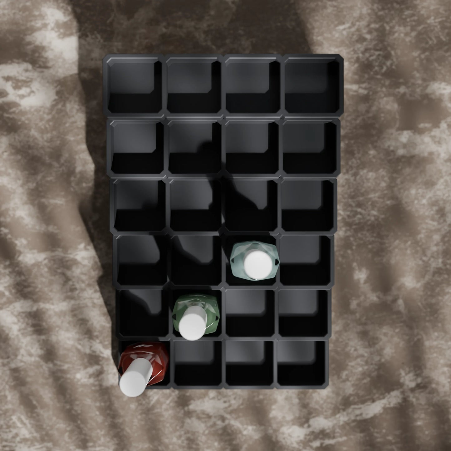 LackLounge, a nail polish stand from above - 4 x 6 - Ash Grey