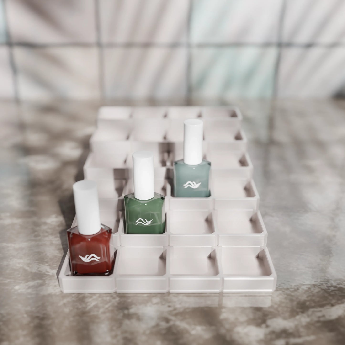 LackLounge, a nail polish stand - 4 x 6 - Muted White