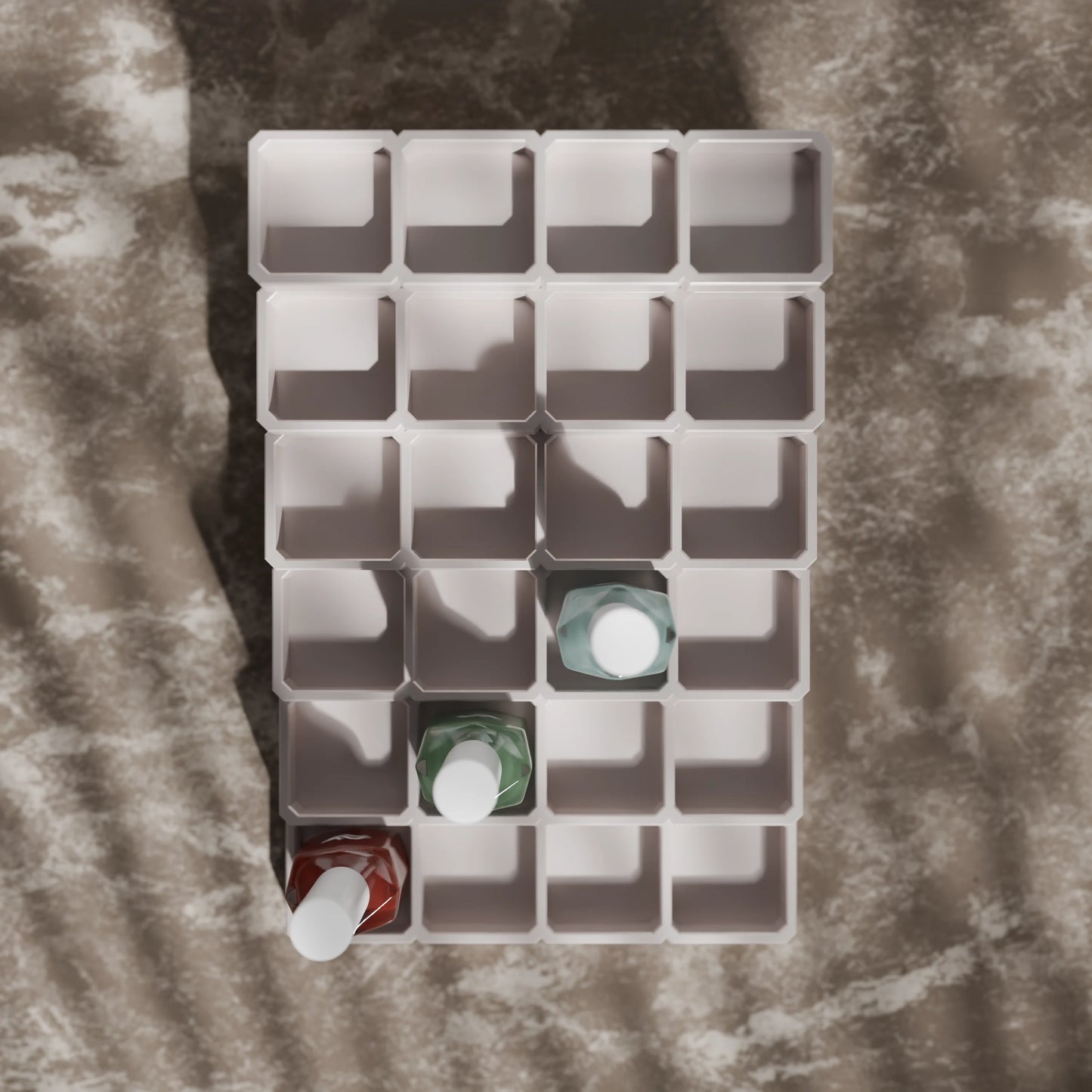 LackLounge, a nail polish stand from above - 4 x 6 - Muted White