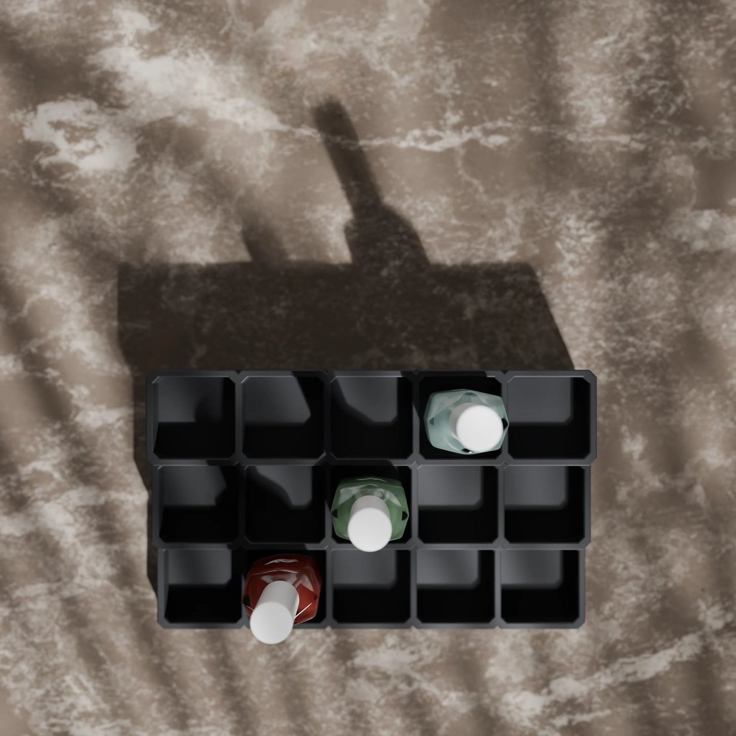 LackLounge, a nail polish stand from above - 5 x 3 - Ash Grey