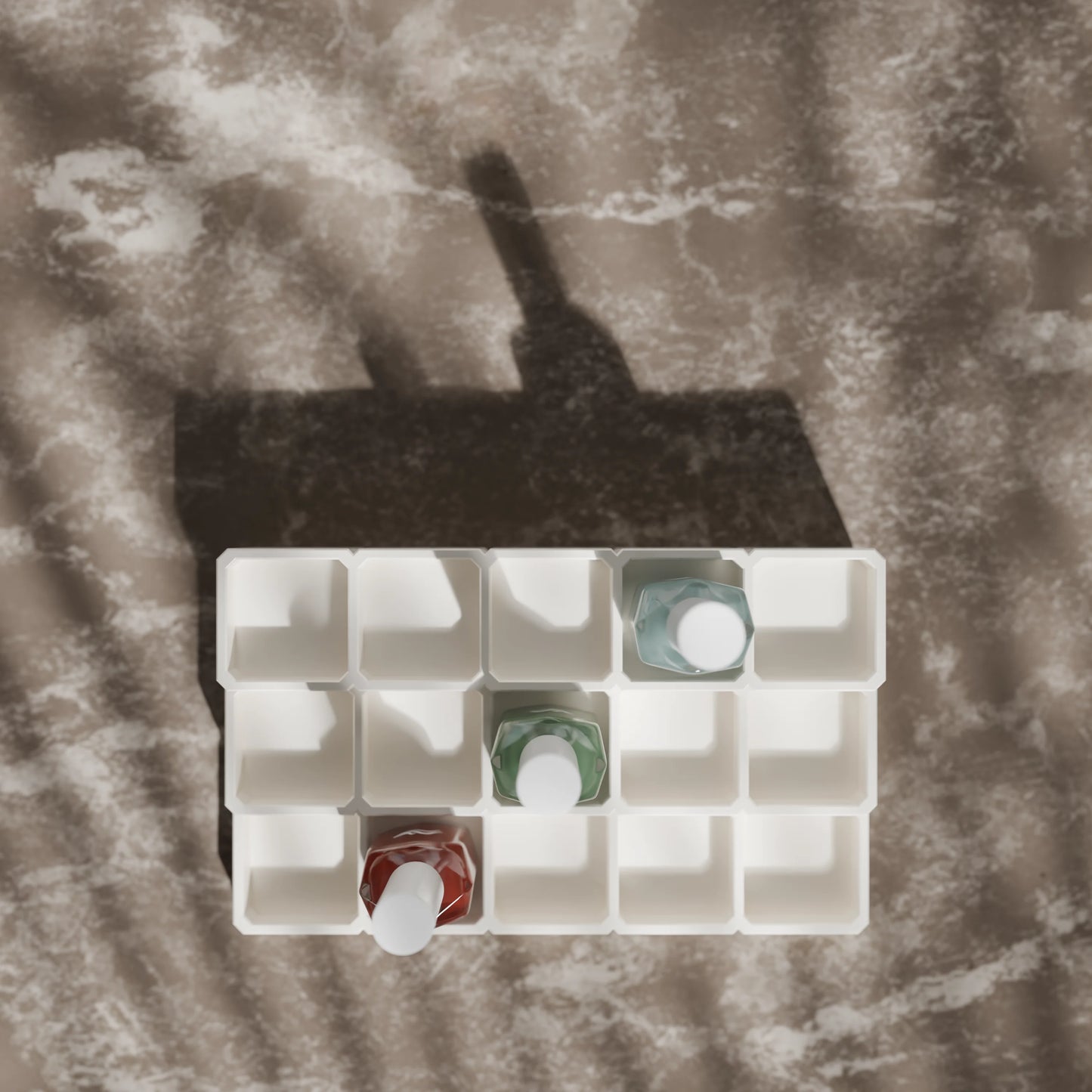 LackLounge, a nail polish stand from above - 5 x 3 - Cotton White