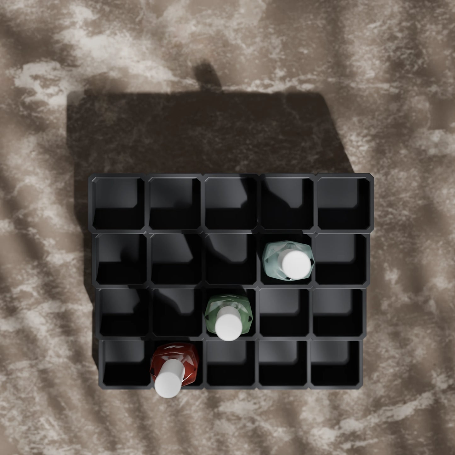 LackLounge, a nail polish stand from above - 5 x 4 - Ash Grey