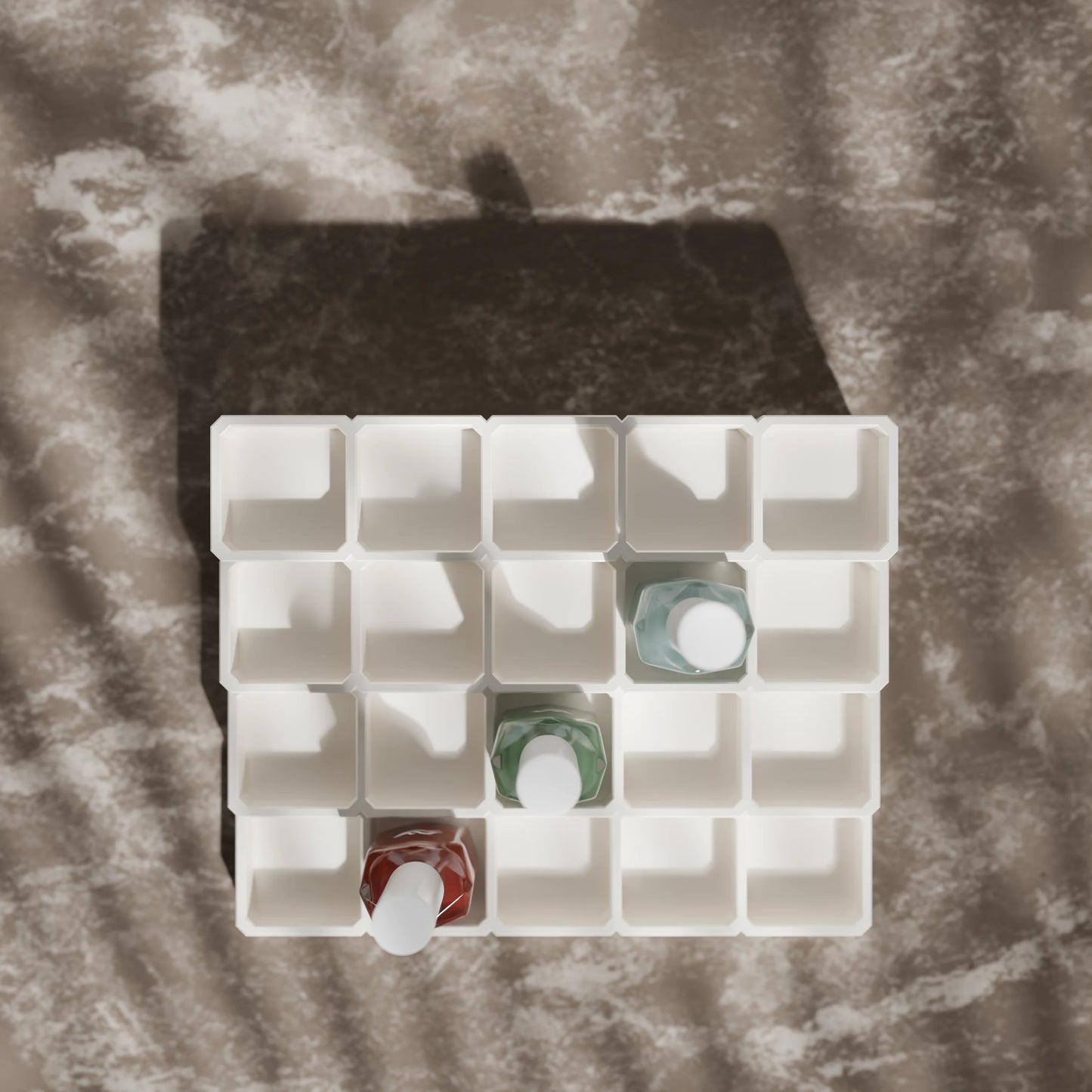 LackLounge, a nail polish stand from above - 5 x 4 - Cotton White