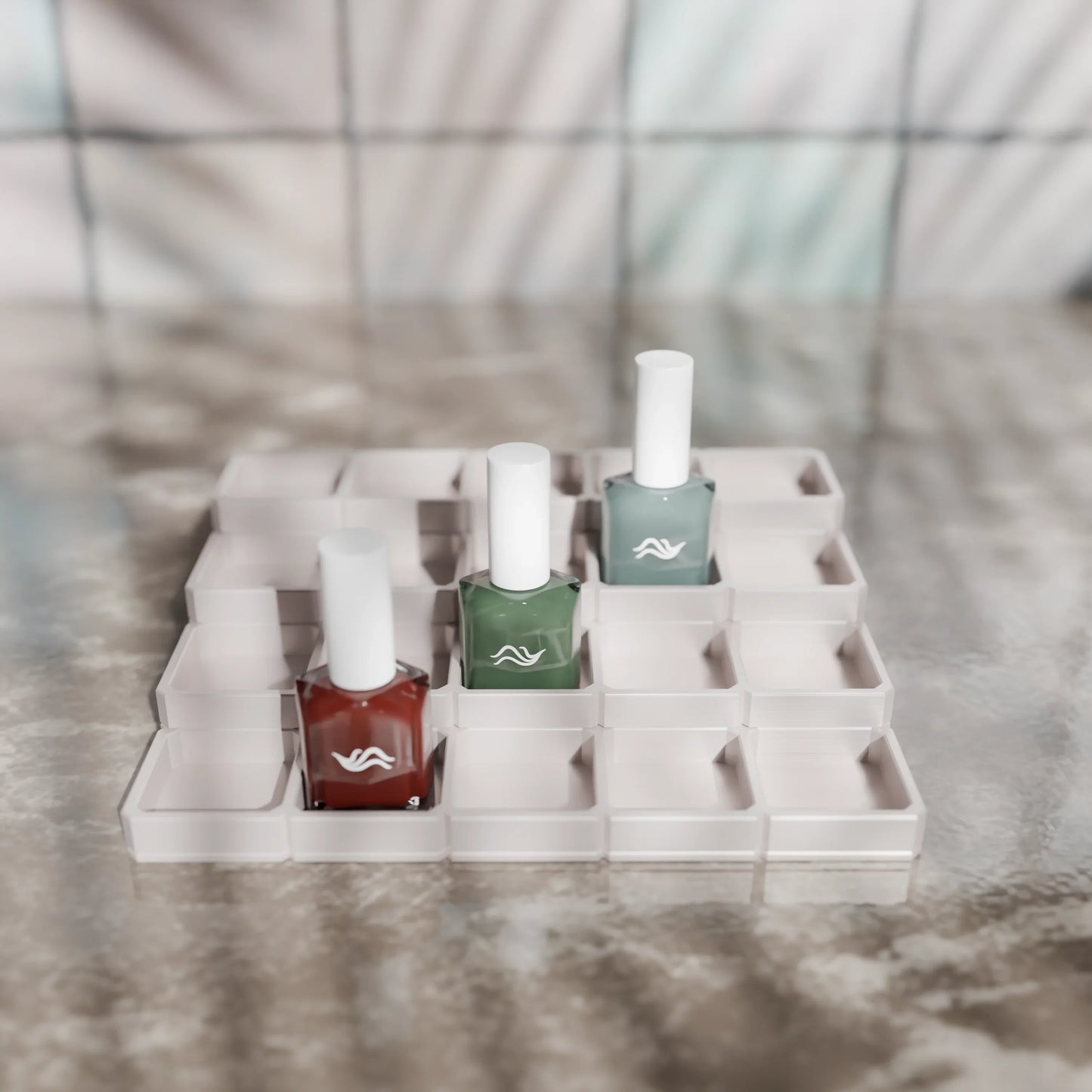 LackLounge, a nail polish stand - 5 x 4 - Muted White
