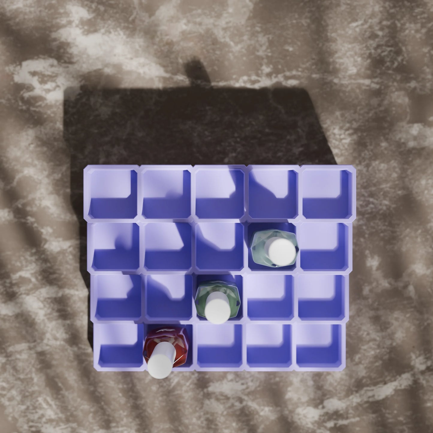 LackLounge, a nail polish stand from above - 5 x 4 - Periwinkle