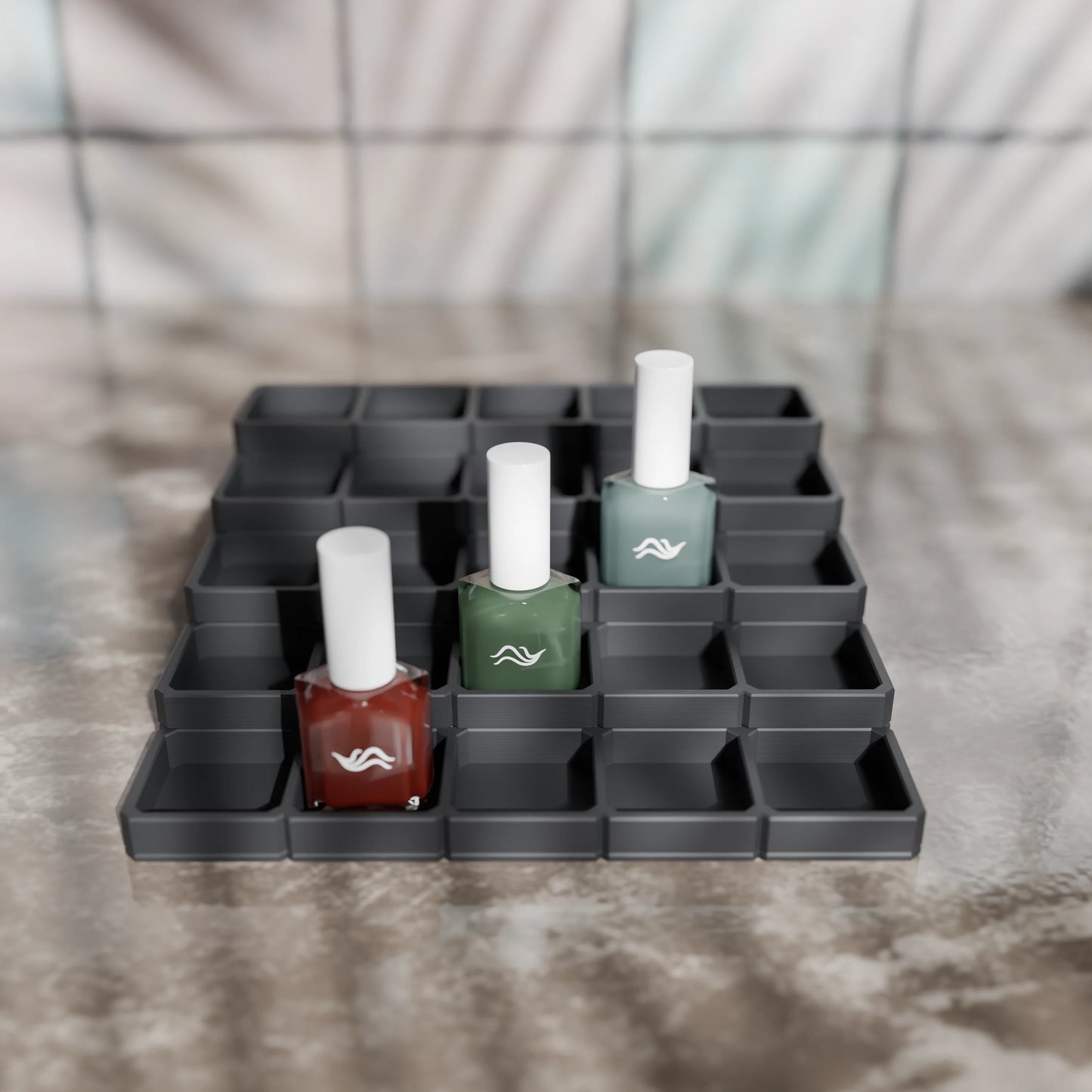 LackLounge, a nail polish stand - 5 x 5 - Ash Grey