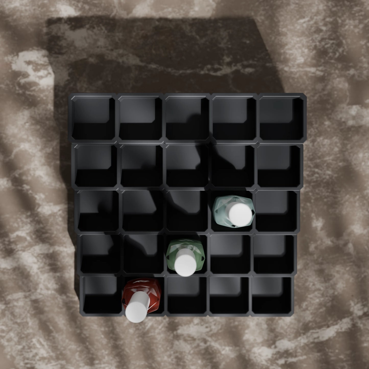 LackLounge, a nail polish stand from above - 5 x 5 - Ash Grey