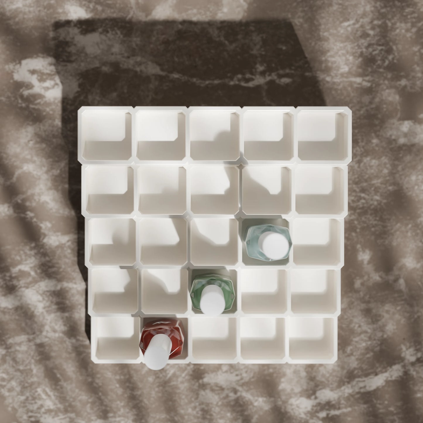 LackLounge, a nail polish stand from above - 5 x 5 - Cotton White