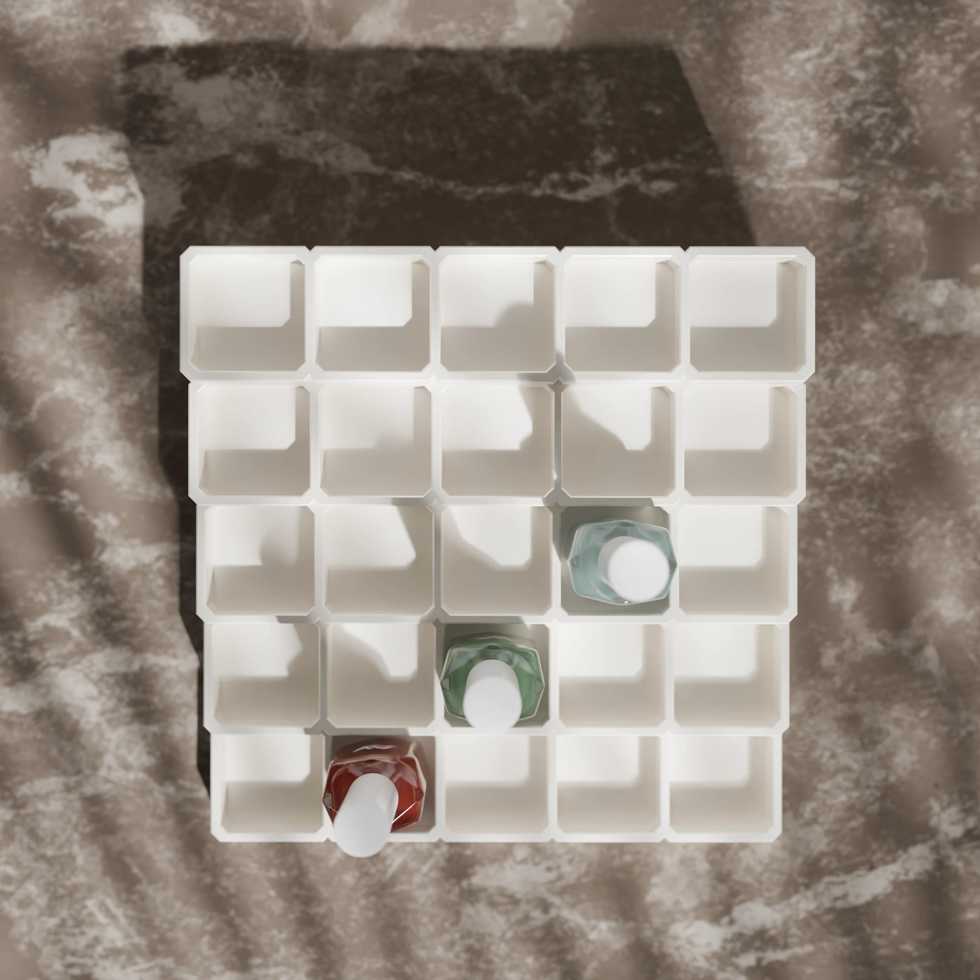 LackLounge, a nail polish stand from above - 5 x 5 - Cotton White