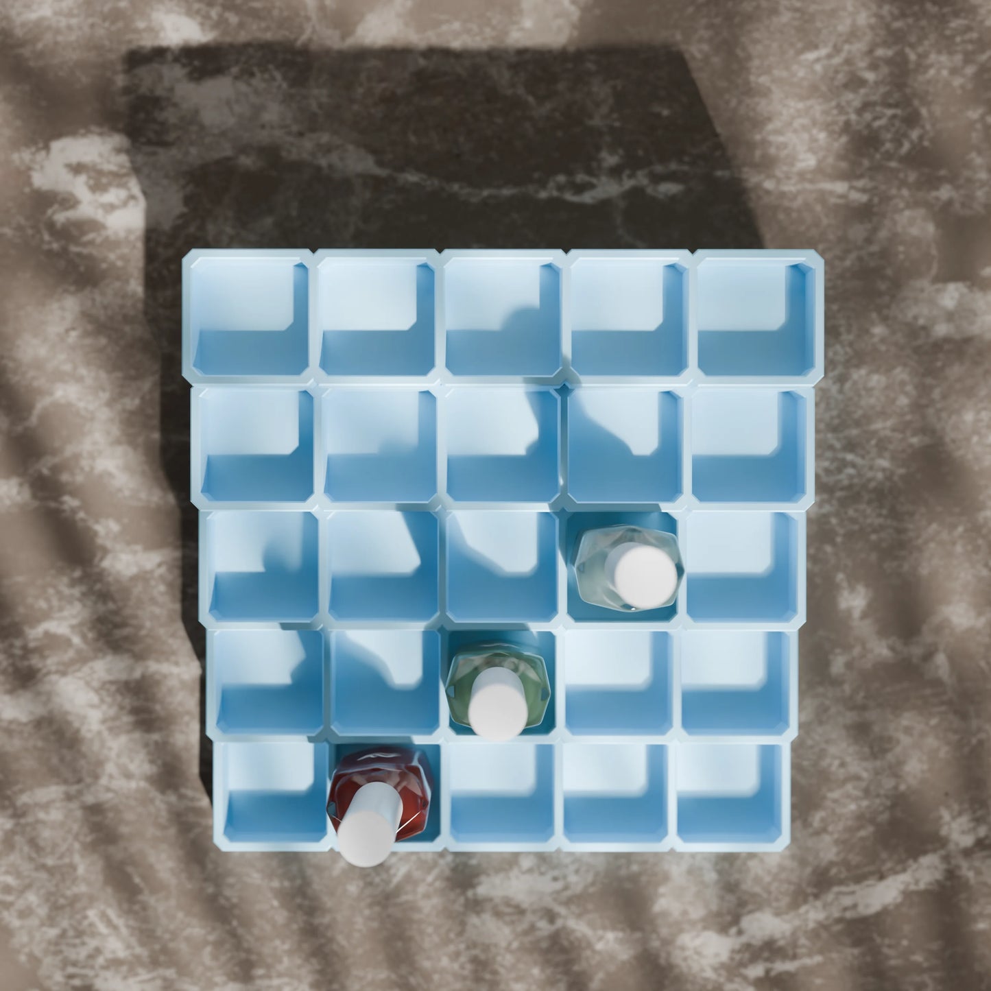LackLounge, a nail polish stand from above - 5 x 5 - Ice