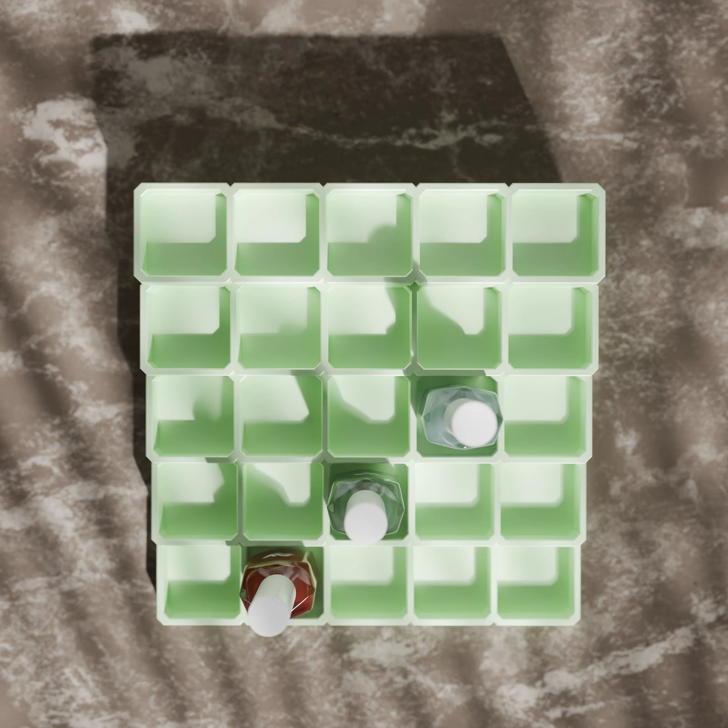 LackLounge, a nail polish stand from above - 5 x 5 - Mint