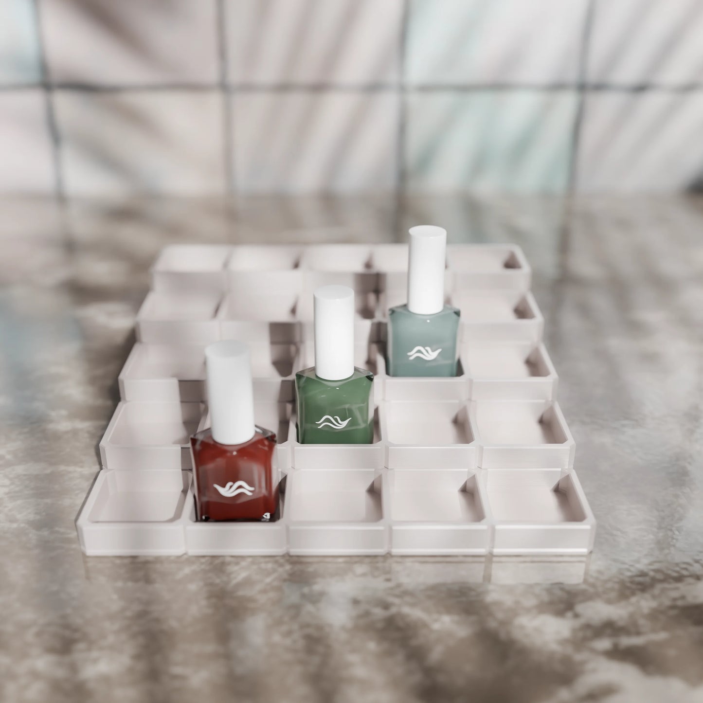 LackLounge, a nail polish stand - 5 x 5 - Muted White