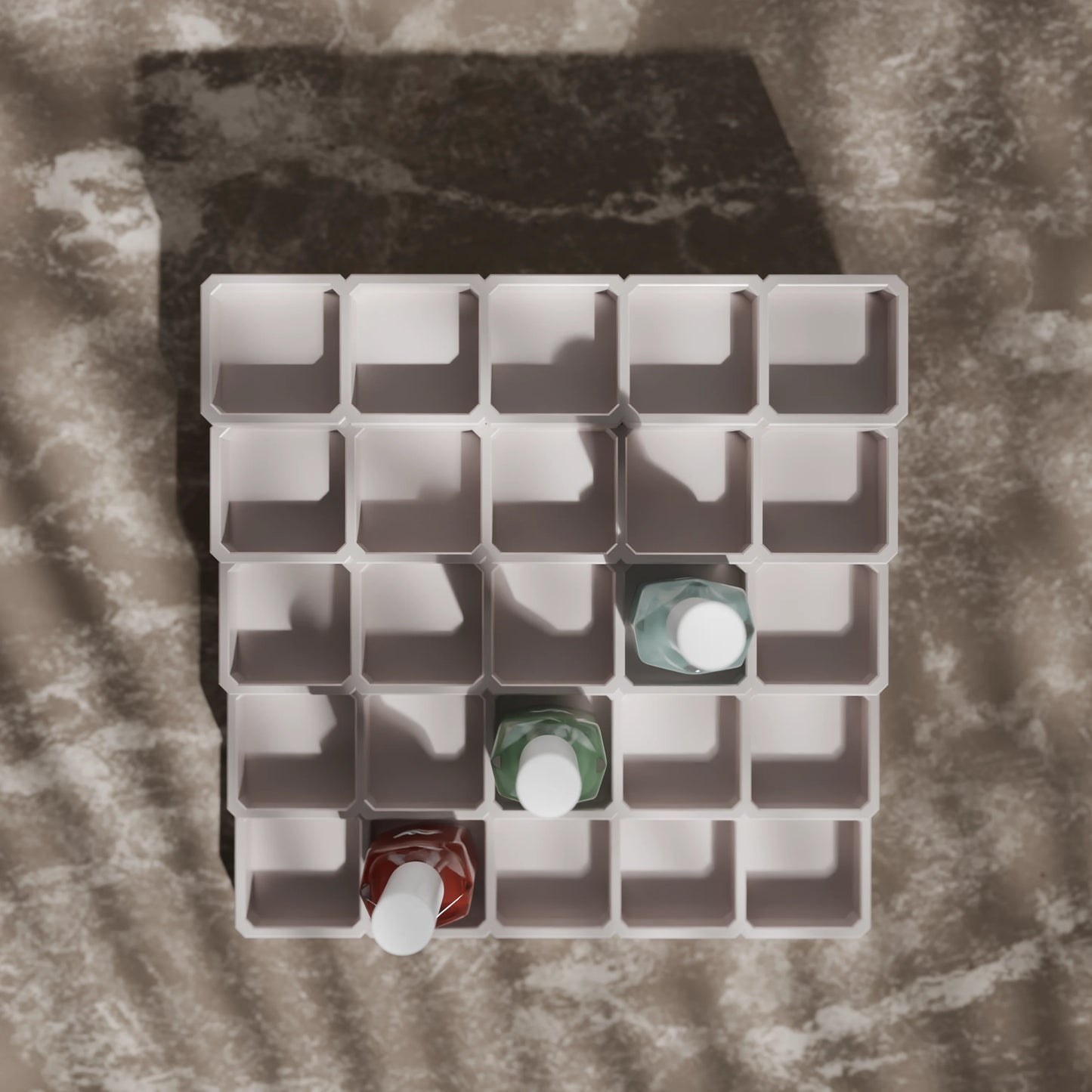 LackLounge, a nail polish stand from above - 5 x 5 - Muted White