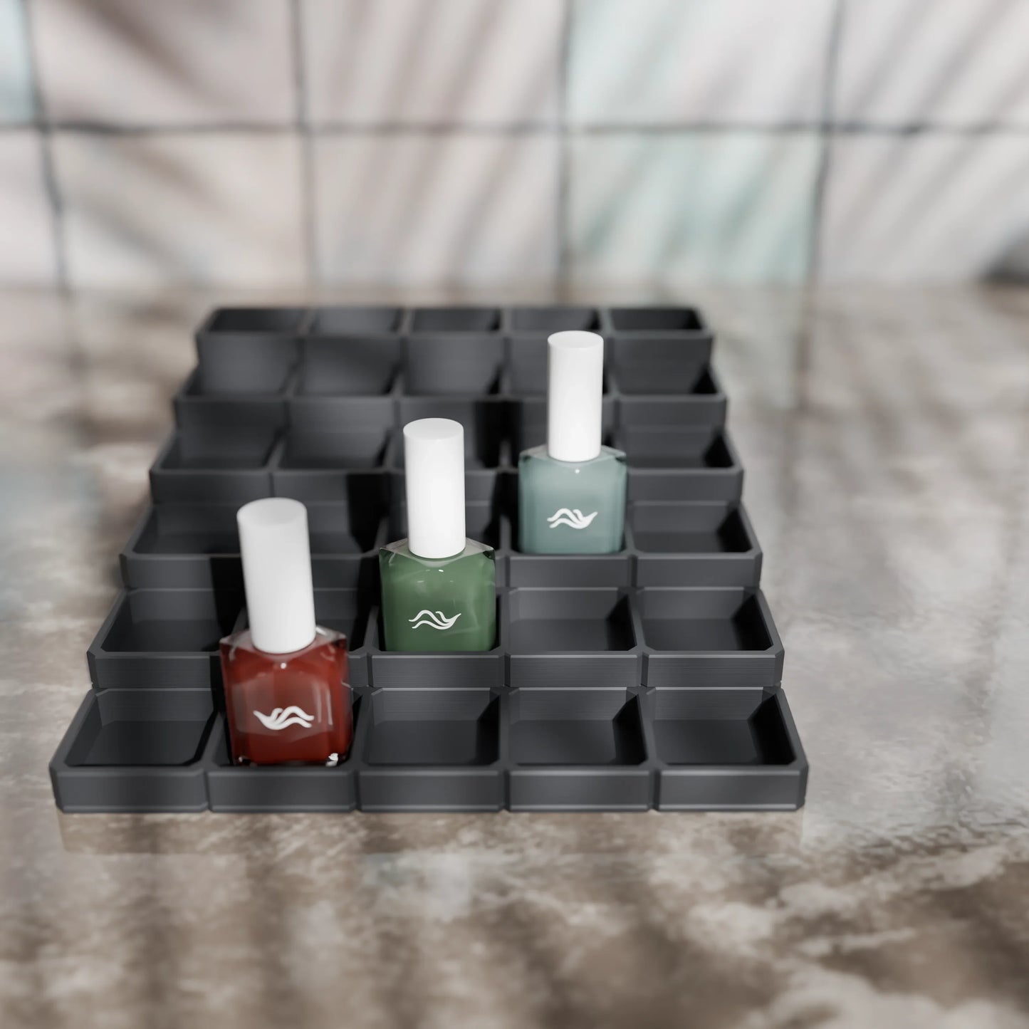 LackLounge, a nail polish stand - 5 x 6 - Ash Grey
