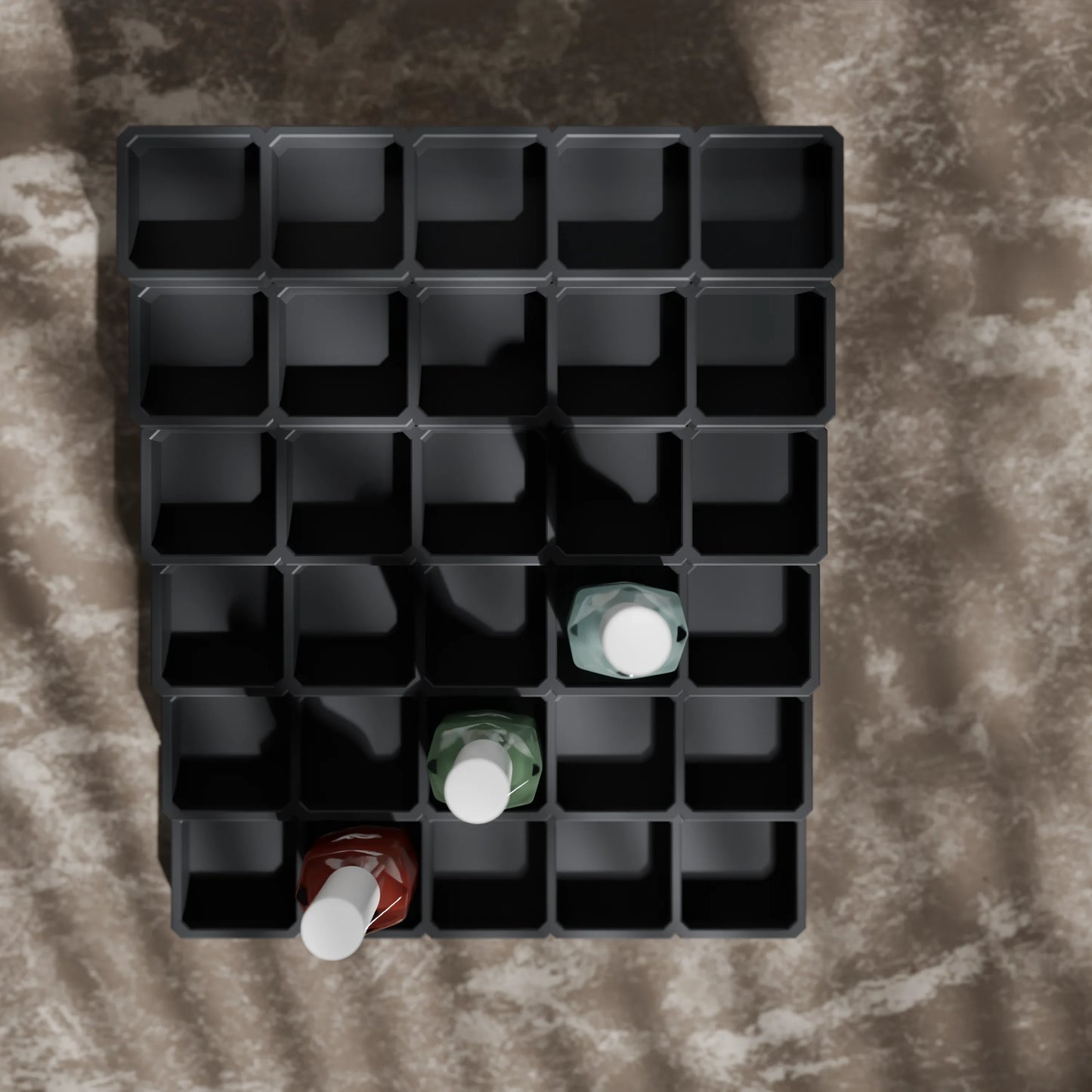 LackLounge, a nail polish stand from above - 5 x 6 - Ash Grey
