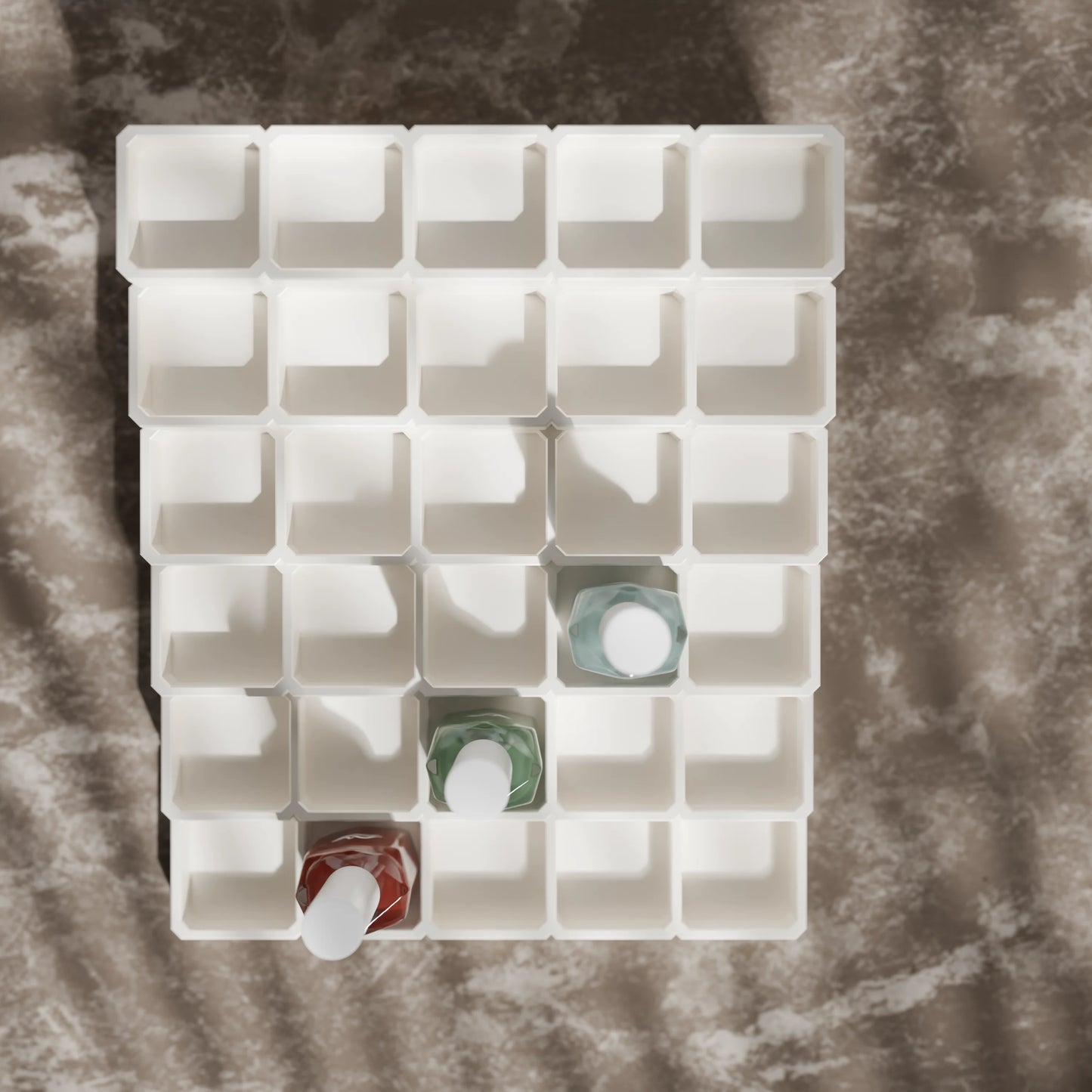 LackLounge, a nail polish stand from above - 5 x 6 - Cotton White