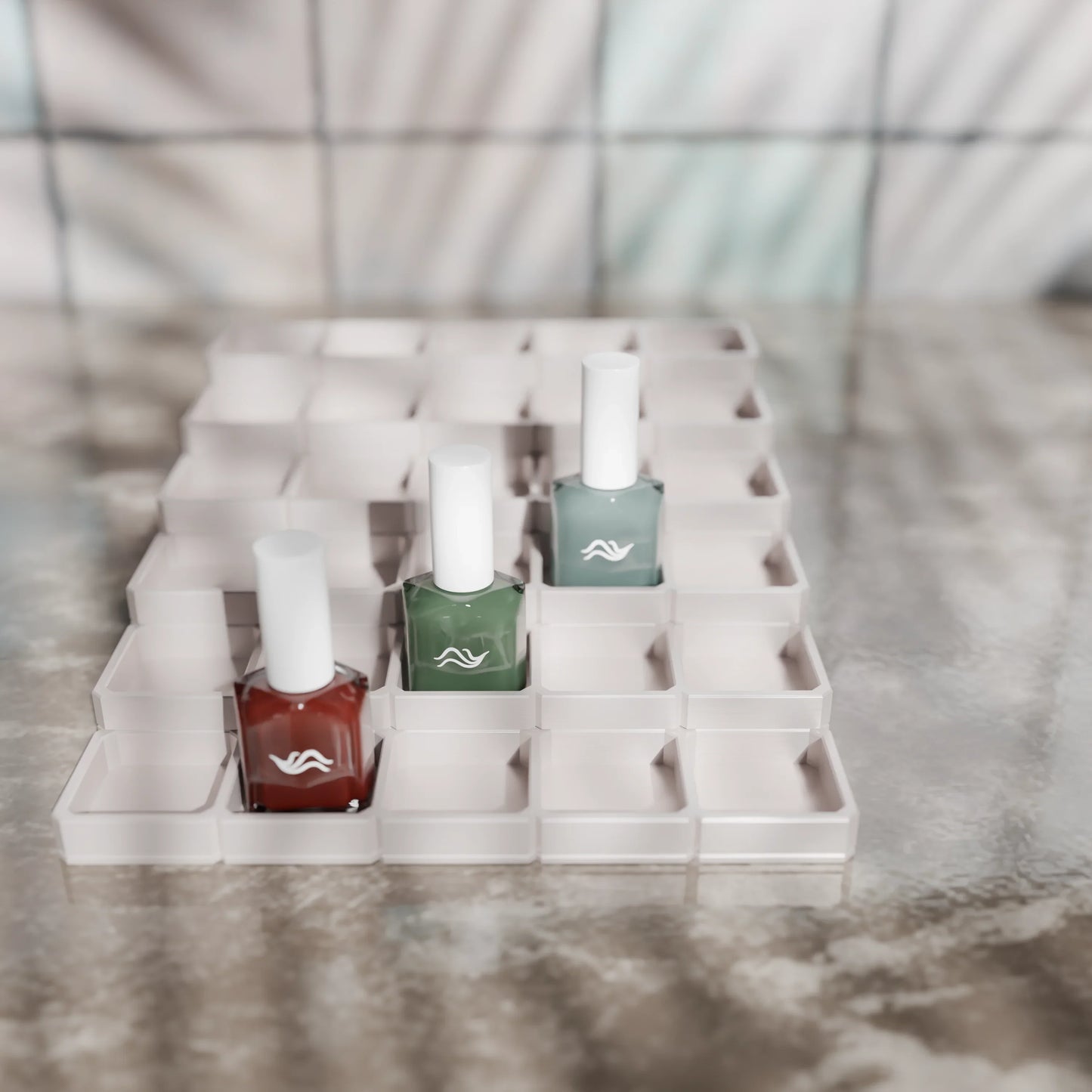 LackLounge, a nail polish stand - 5 x 6 - Muted White