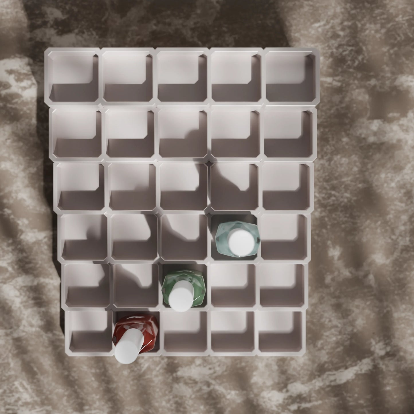 LackLounge, a nail polish stand from above - 5 x 6 - Muted White