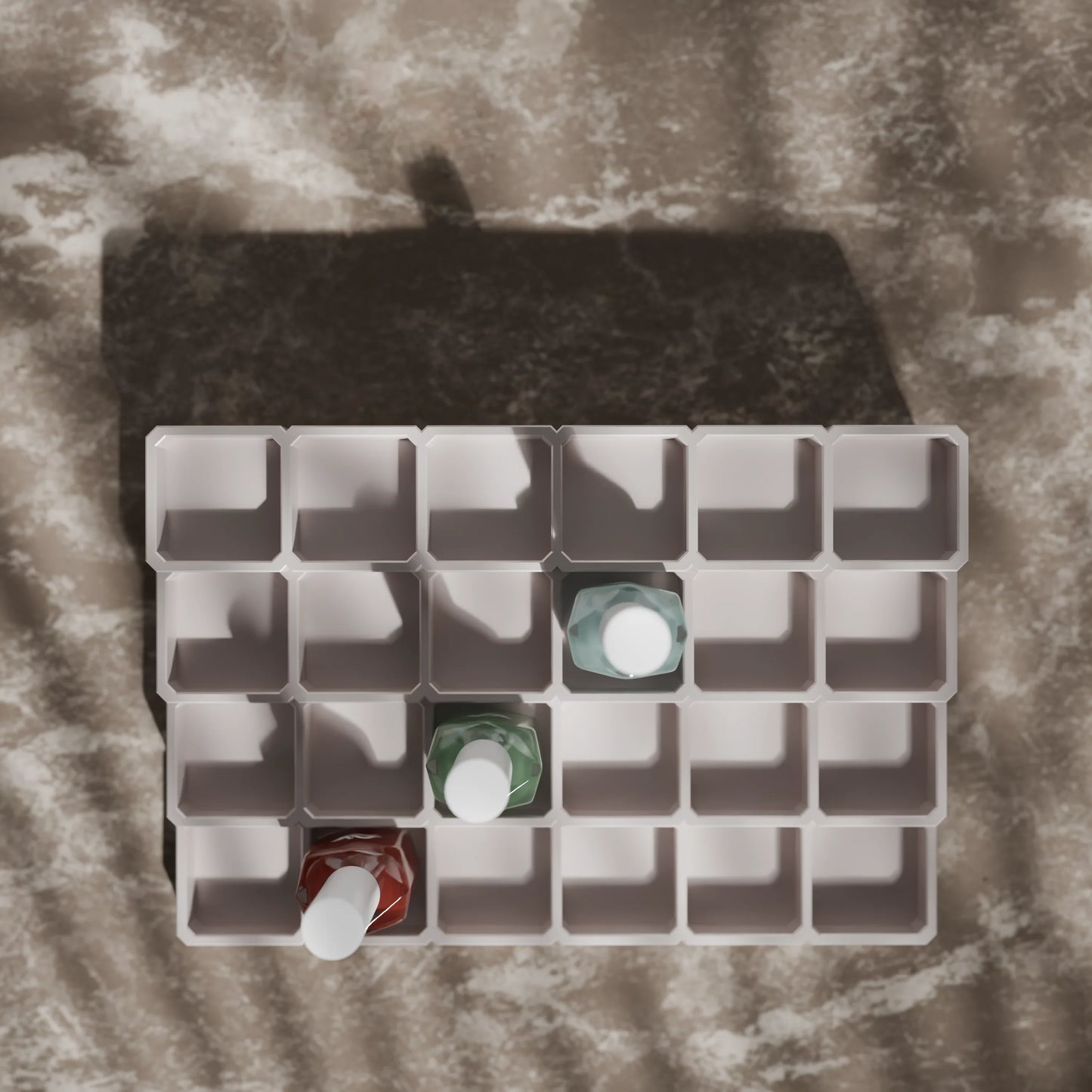 LackLounge, a nail polish stand from above - 6 x 4 - Muted White
