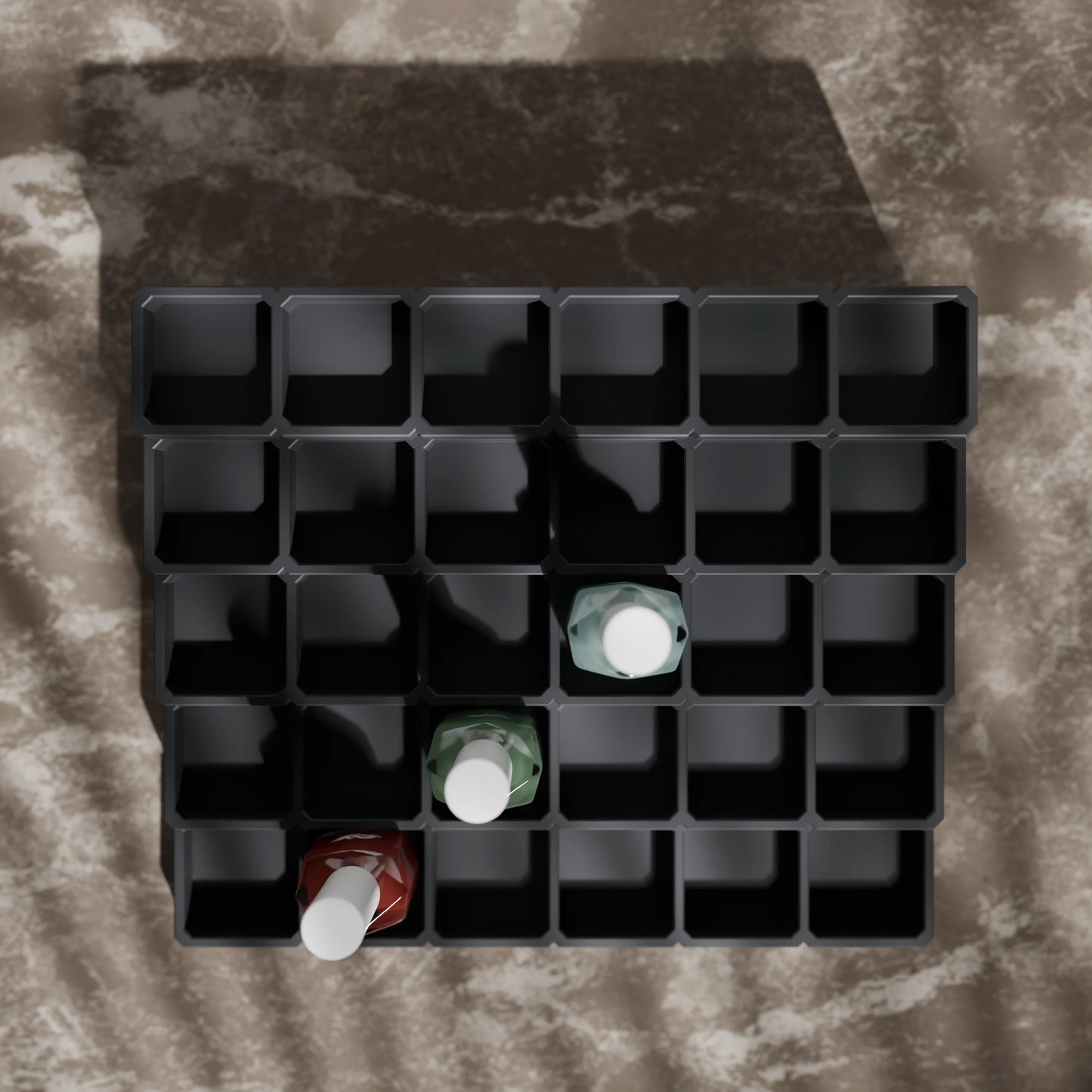LackLounge, a nail polish stand from above - 6 x 5 - Ash Grey