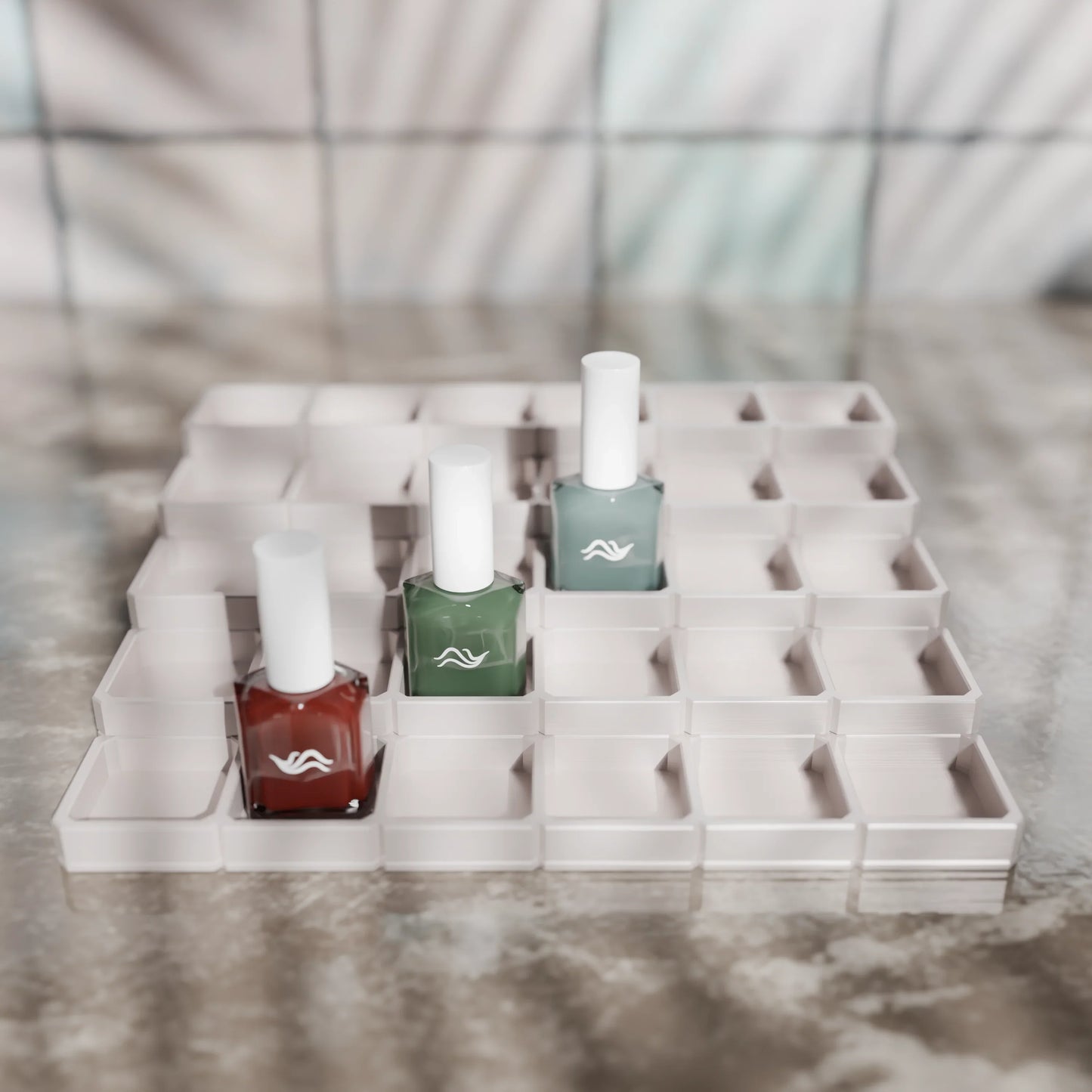 LackLounge, a nail polish stand - 6 x 5 - Muted White