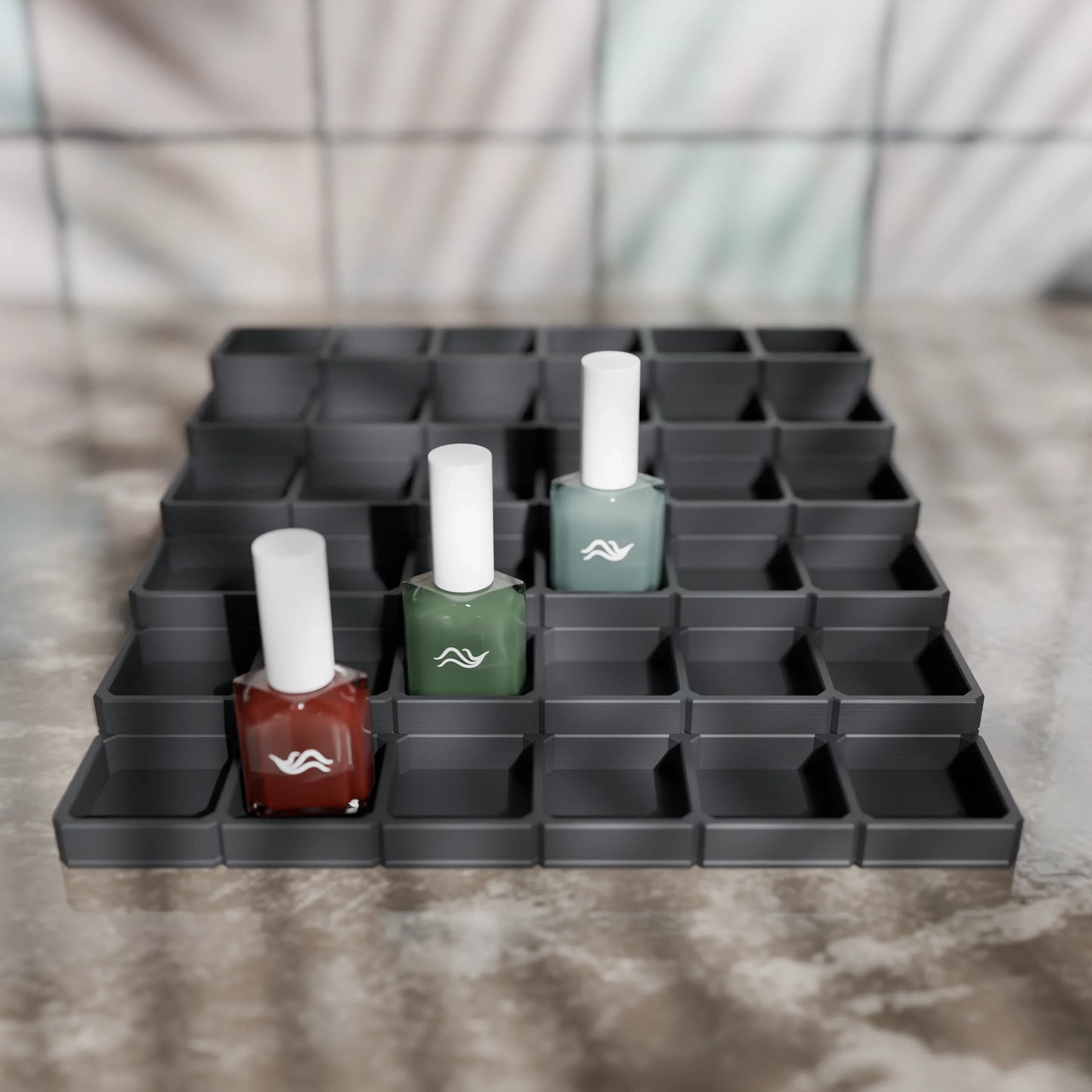 LackLounge, a nail polish stand - 6 x 6 - Ash Grey