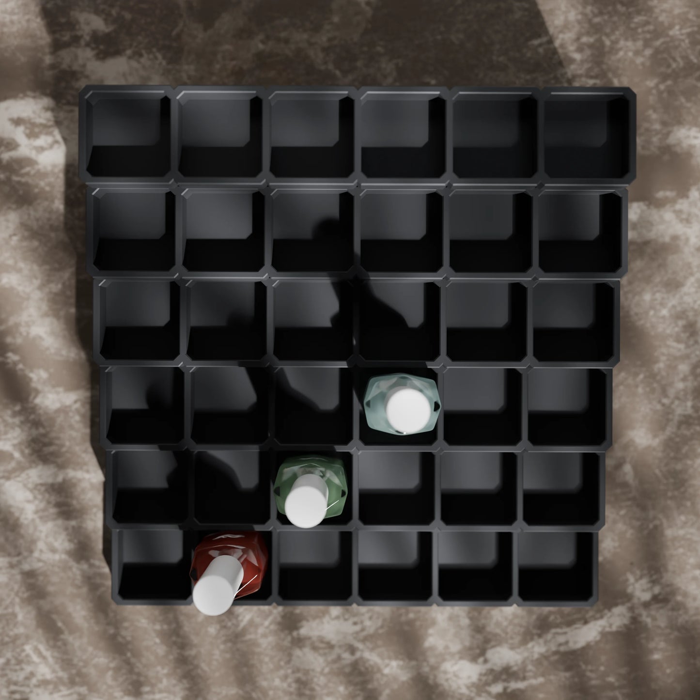 LackLounge, a nail polish stand from above - 6 x 6 - Ash Grey