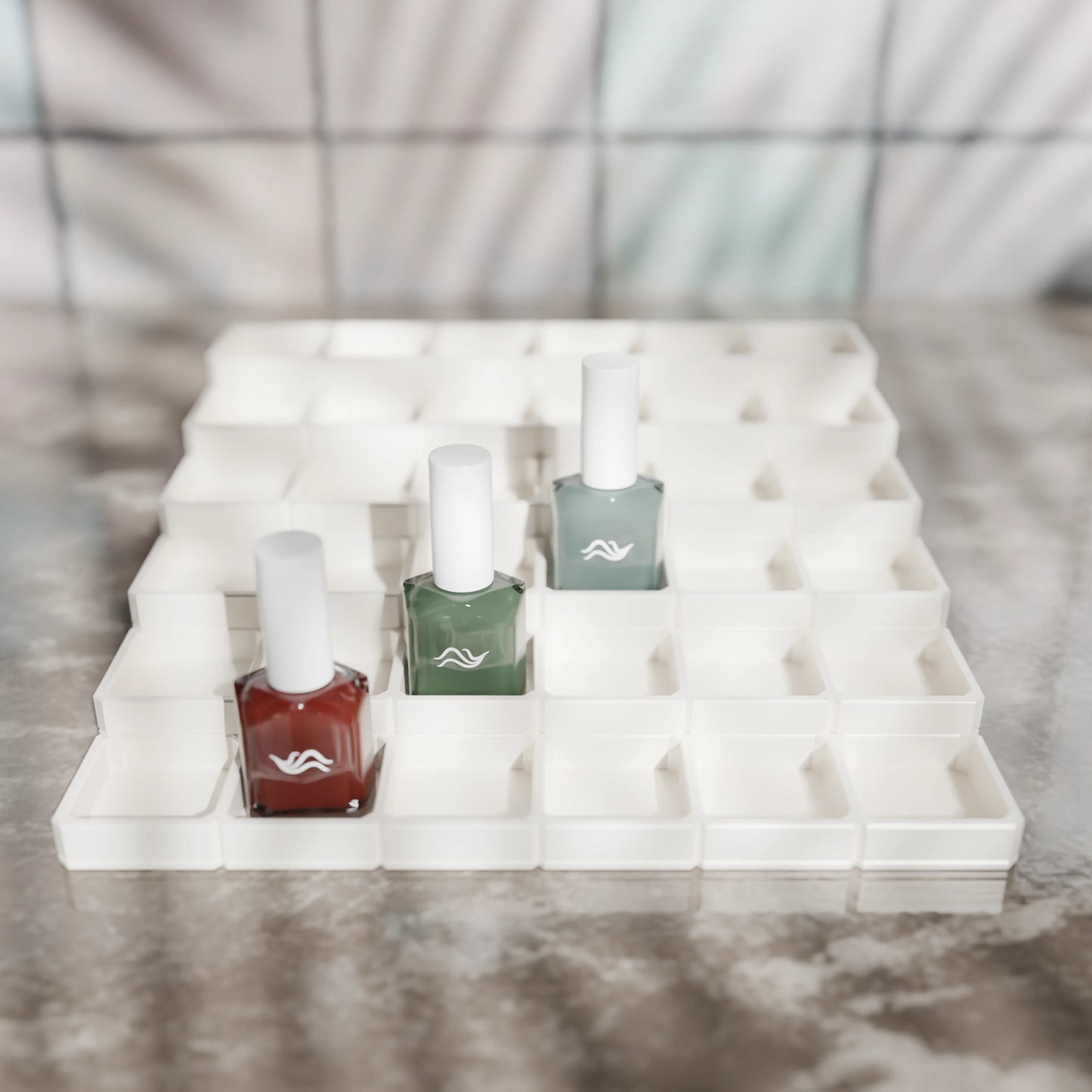 LackLounge, a nail polish stand - 6 x 6 - Cotton White