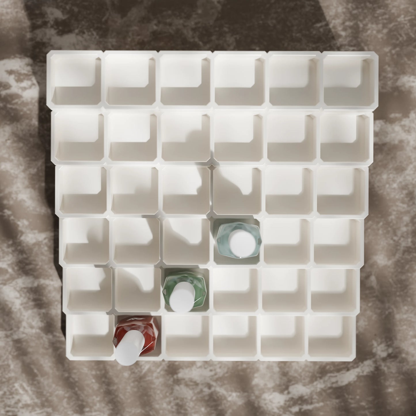 LackLounge, a nail polish stand from above - 6 x 6 - Cotton White
