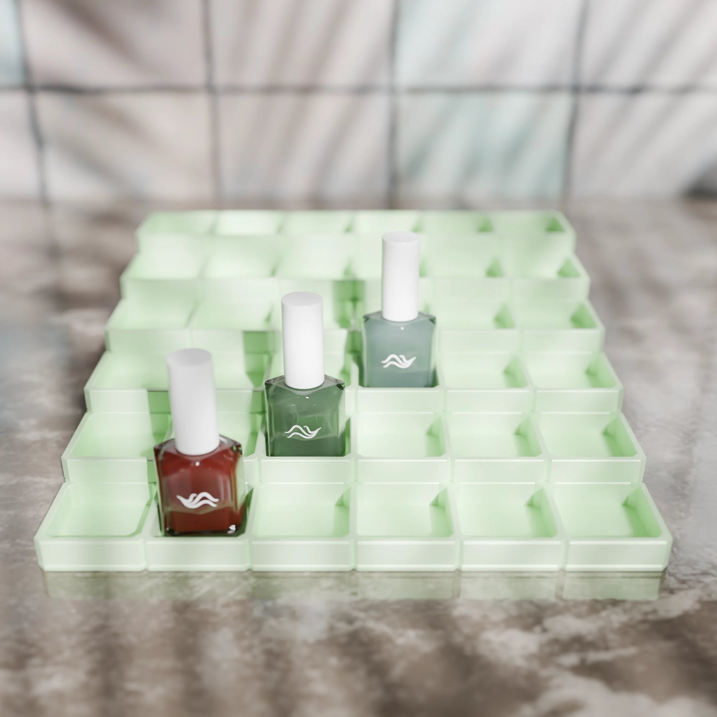 LackLounge, a nail polish stand - 6 x 6 - Mint