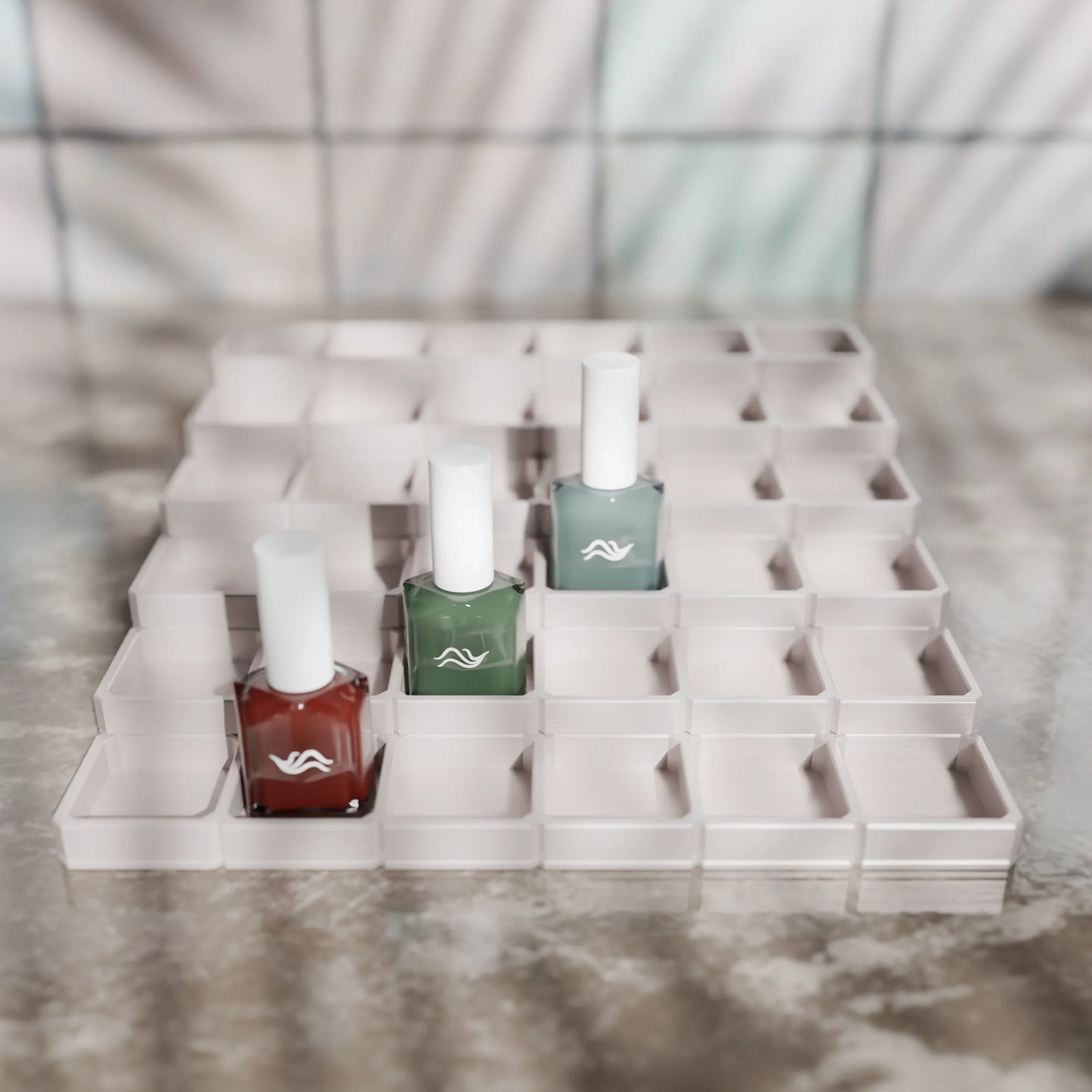 LackLounge, a nail polish stand - 6 x 6 - Muted White