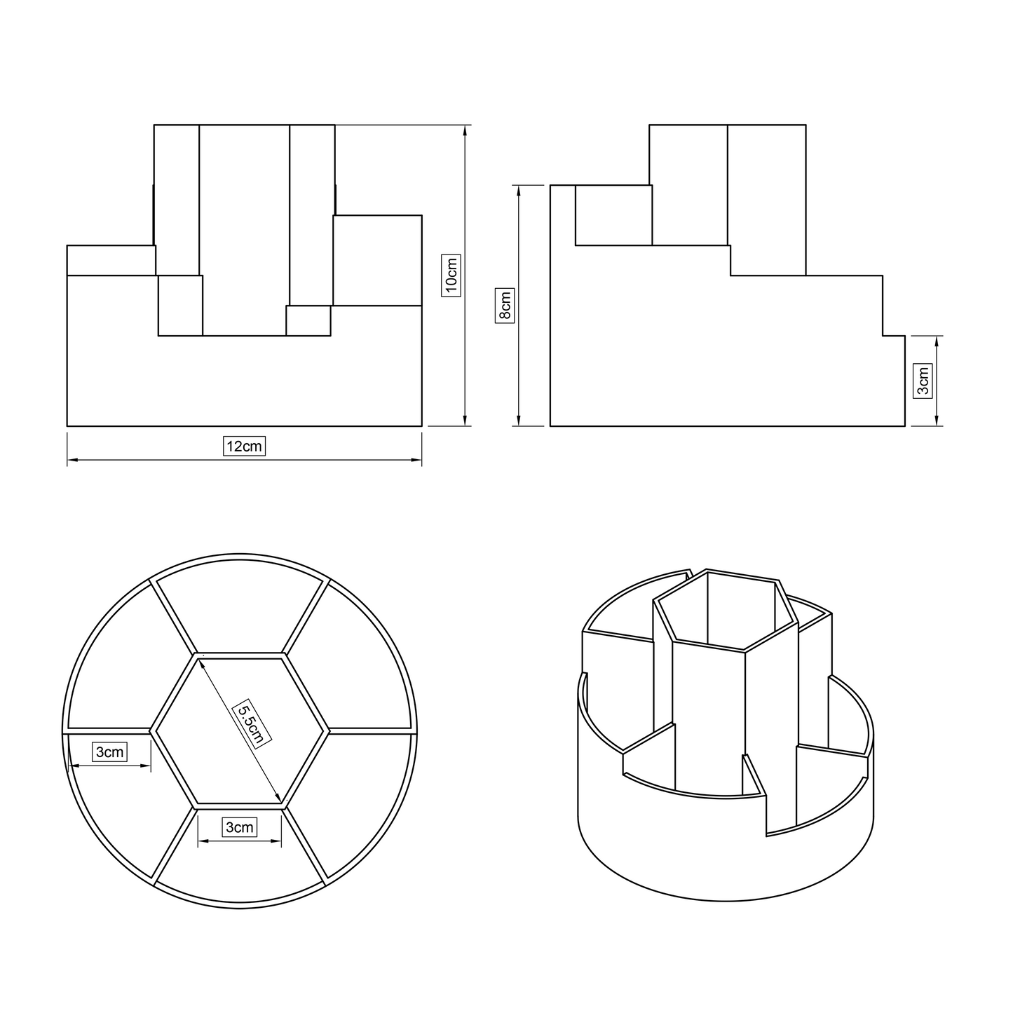 Organizador de escritorio redondo "Circle Comb"