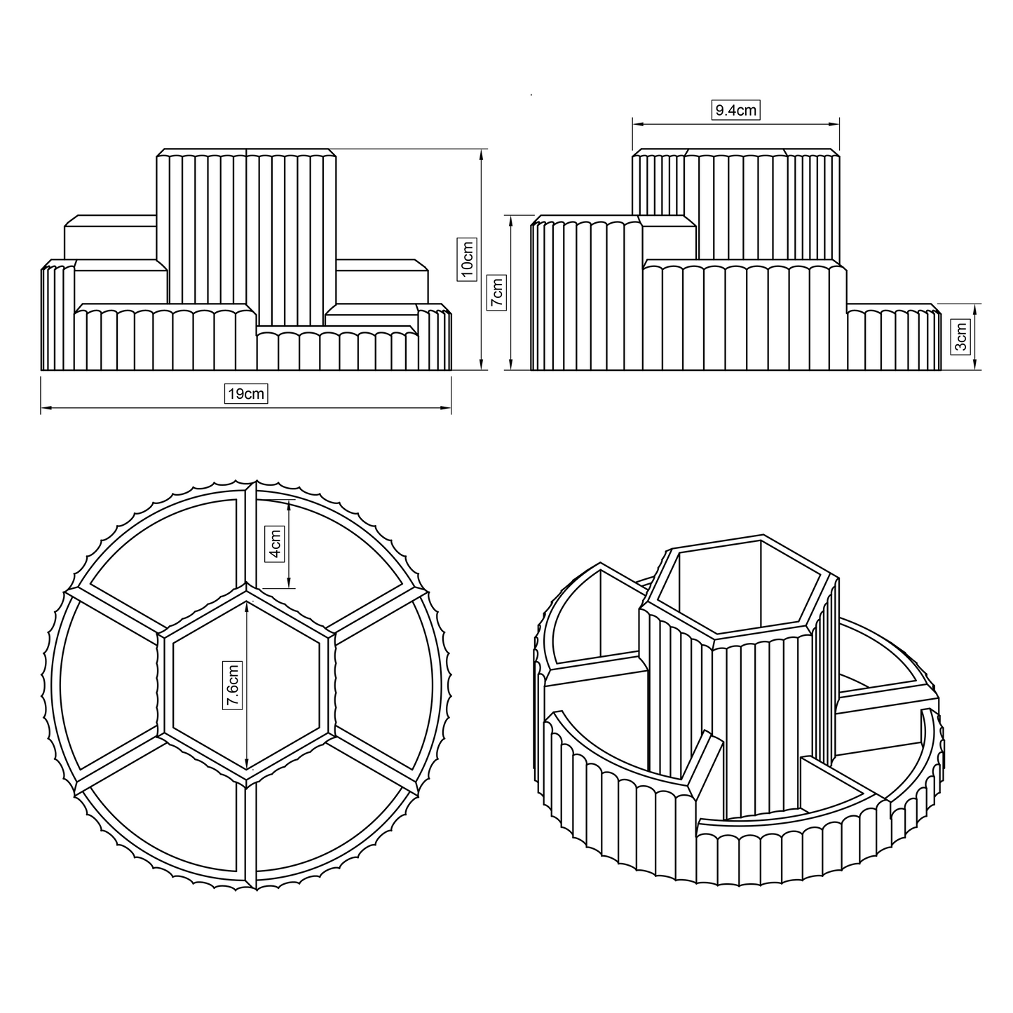 Schreibtisch-Organizer "Circle Ripple Comb"