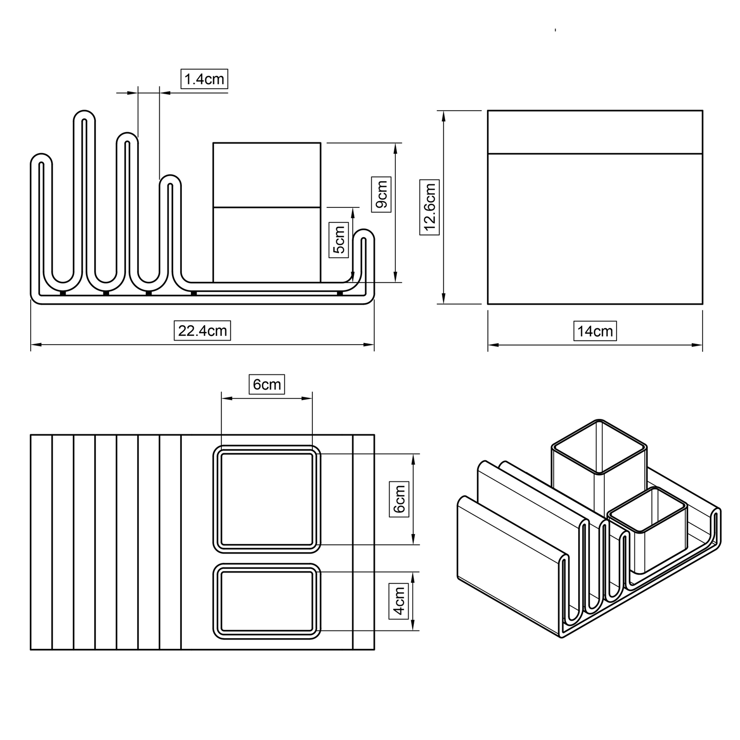 Schreibtisch-Organizer "New Wave" im Wellen-Design