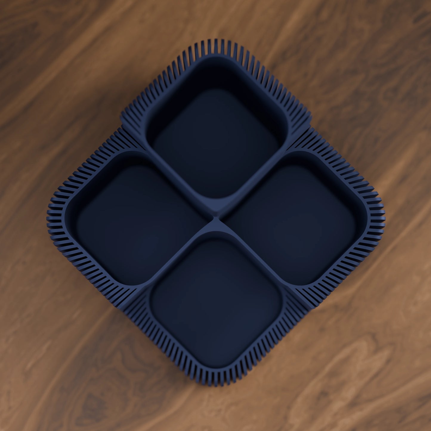 Eleganter Schreibtisch Organizer Clover von oben in der Farbe Army Dunkelblau