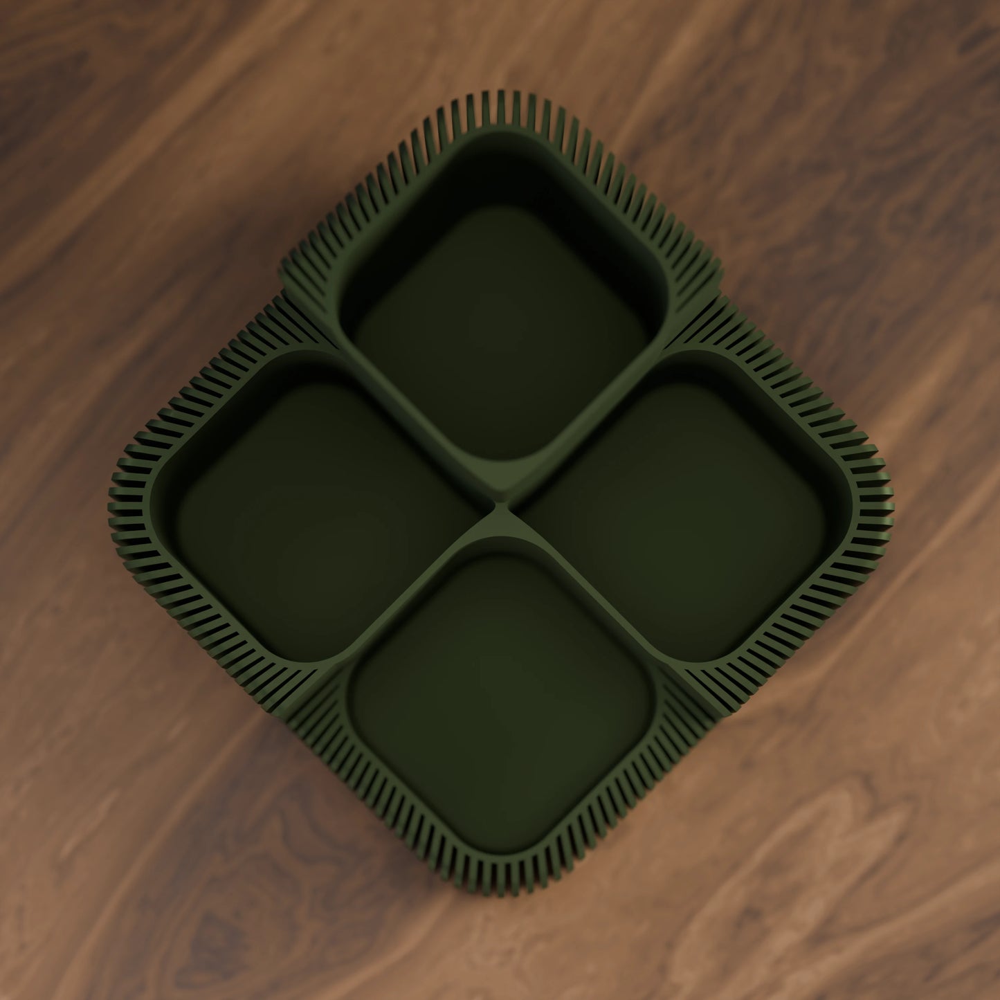 Eleganter Schreibtisch Organizer Clover von oben in der Farbe Army Dunkelgrün