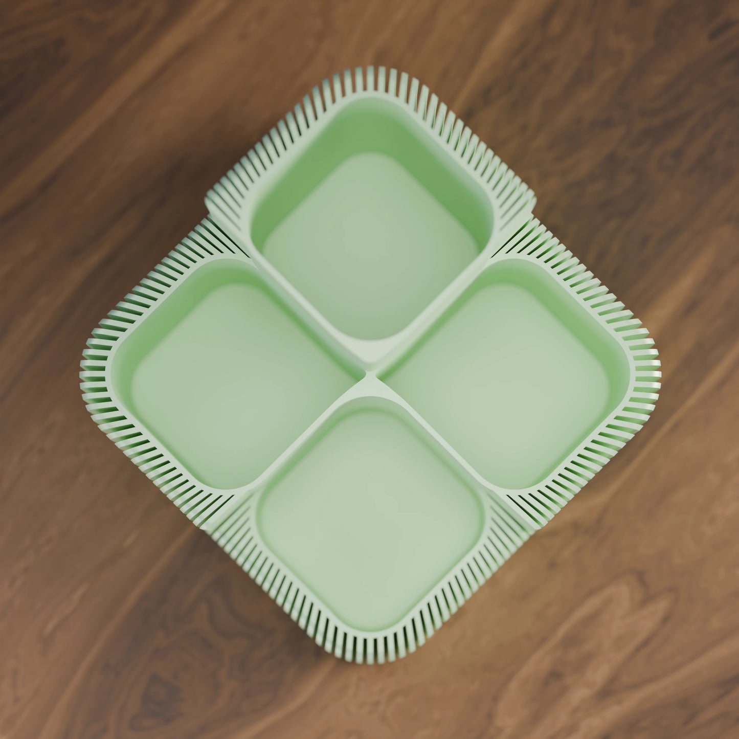 Eleganter Schreibtisch Organizer Clover von oben in der Farbe Minze
