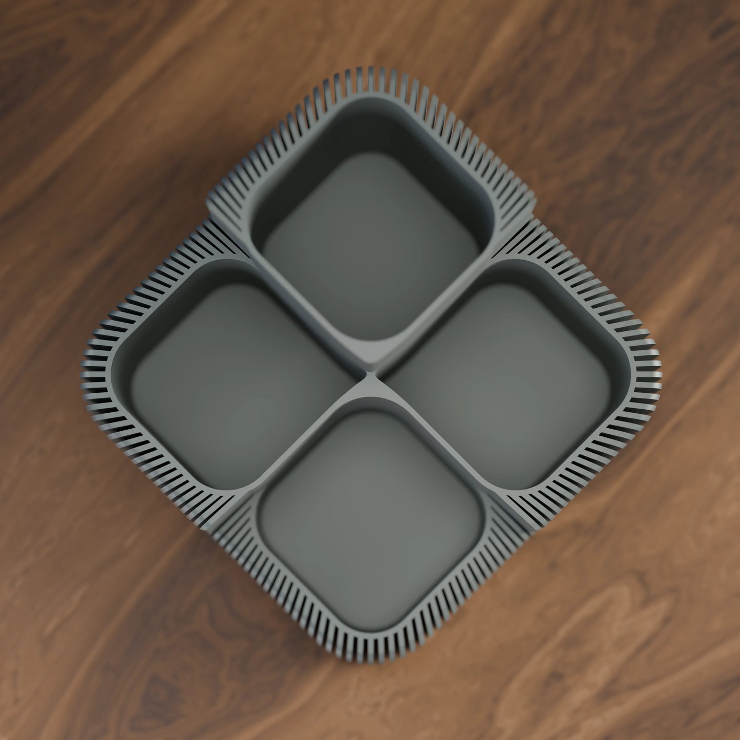 Eleganter Schreibtisch Organizer Clover von oben in der Farbe Mattes Grün