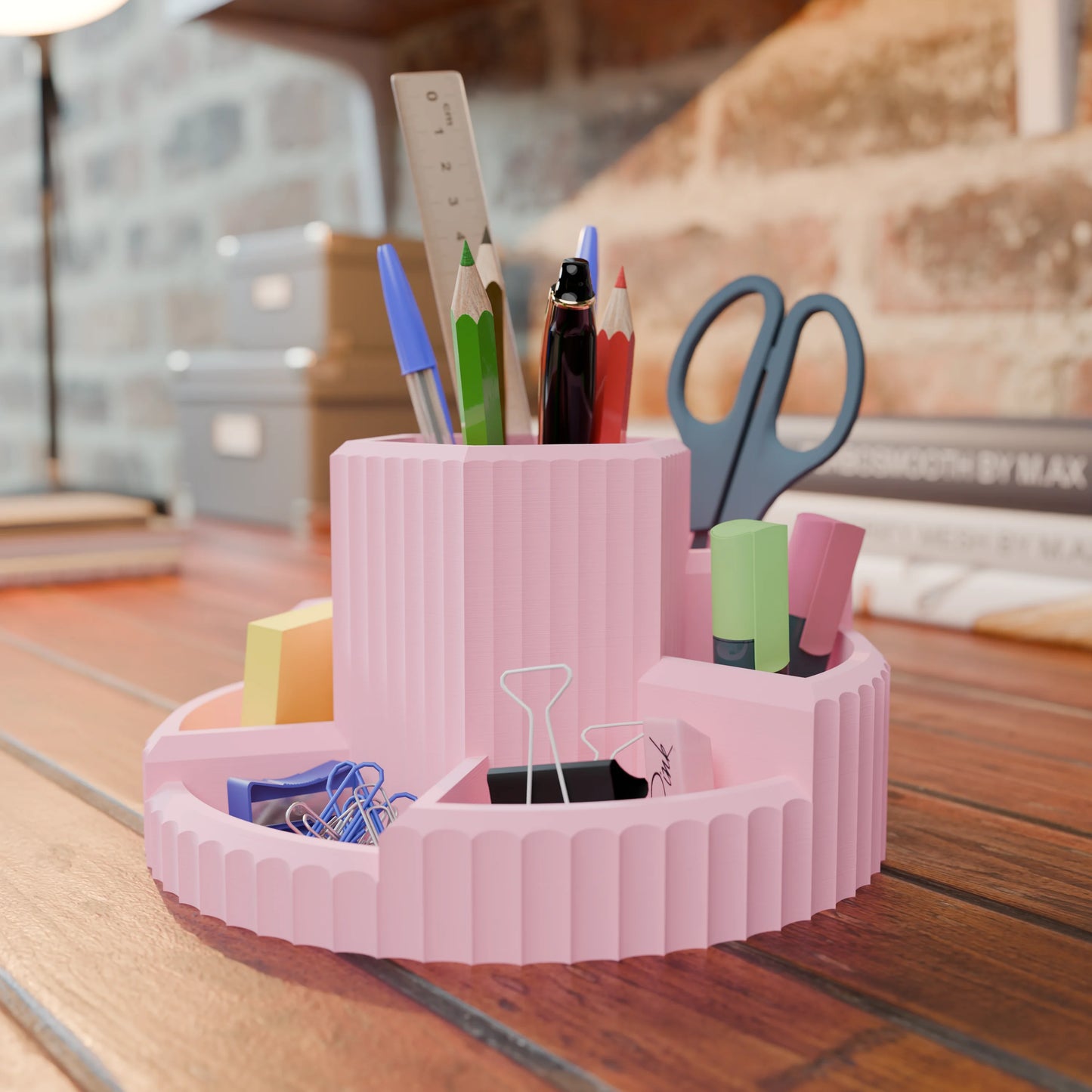 Practical desk organizer Harmonix with pens in color Candy