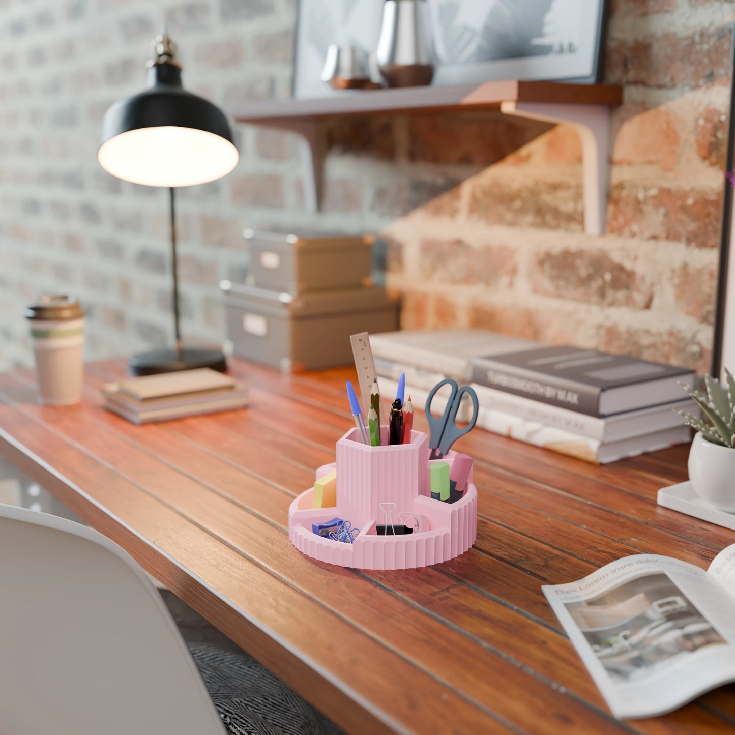 Practical desk organizer Harmonix on a desk in color Candy